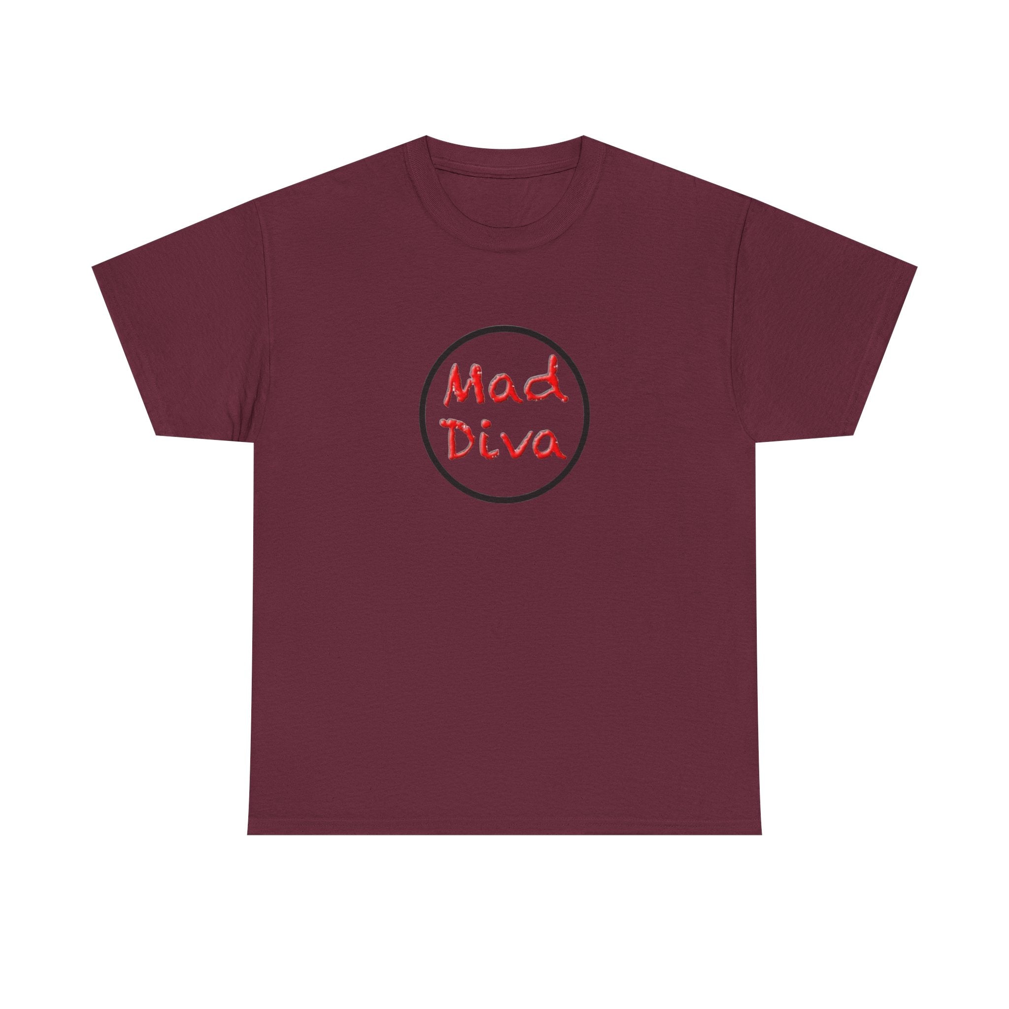 Mad Diva Tee  | Script Logo, Minimal Circle Design
