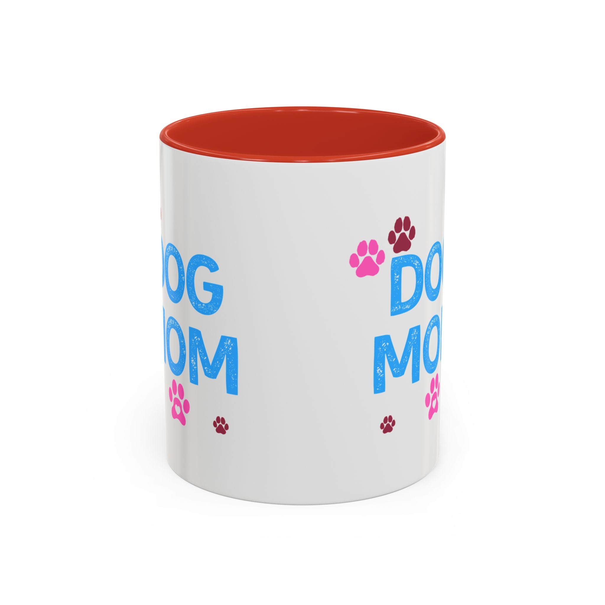 Dog Mom Accent Coffee Mug — Cute Paw Print 11/15oz Gift for Pet Lovers