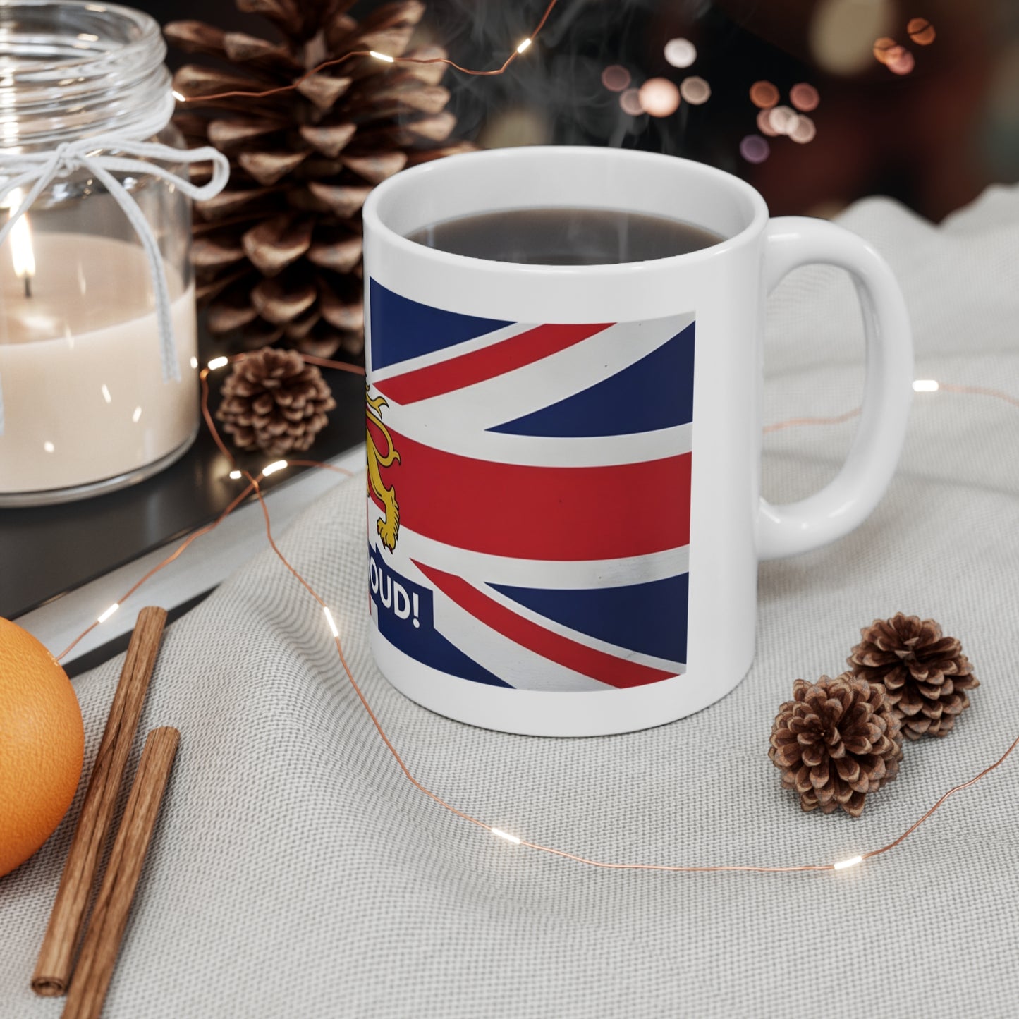 Union Jack Stand Proud Ceramic  Mug for Tea or Coffee Lovers,  British Pride