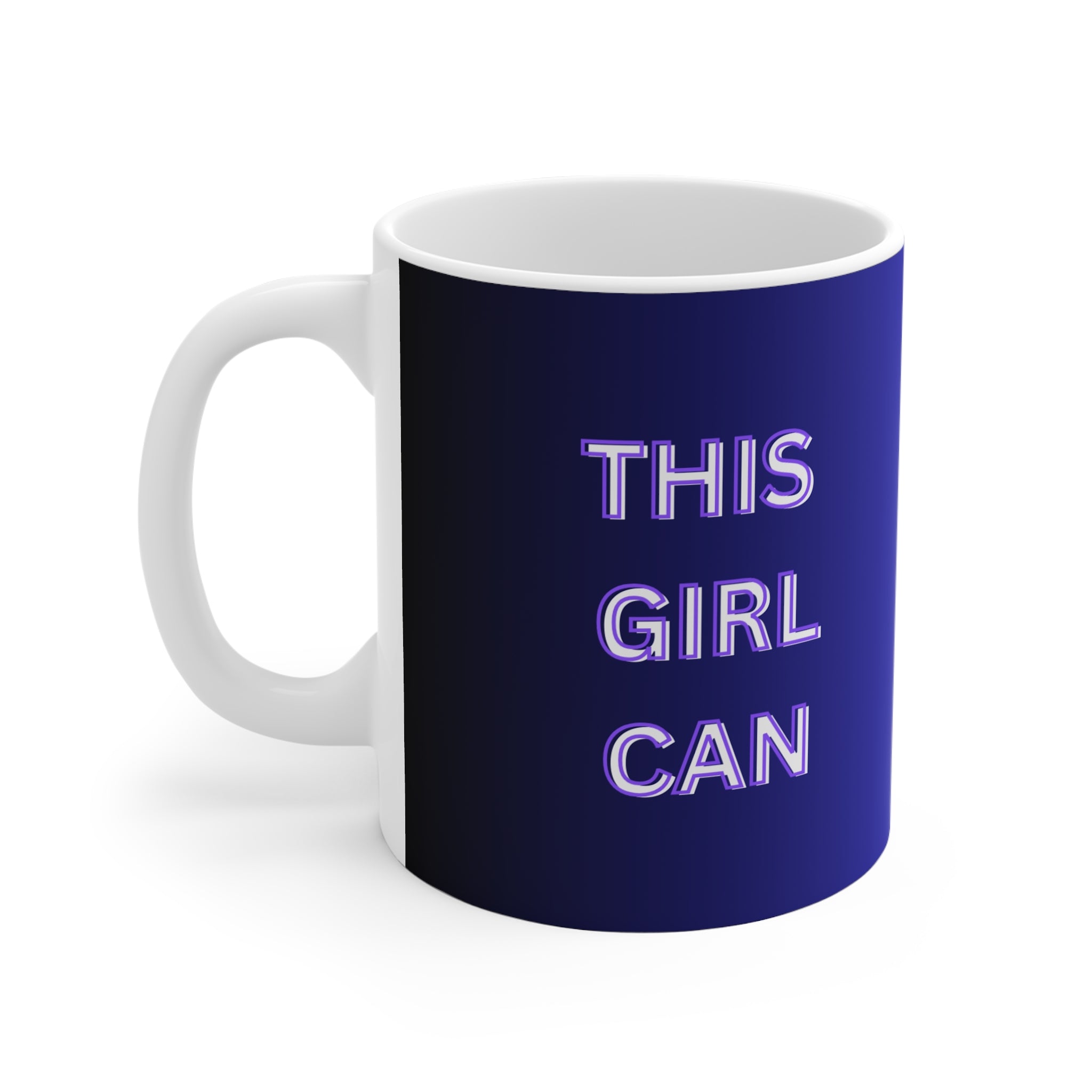 This Girl Can Quote| Neon Text Coffee Cup | Feminist Gift for Her | Motivational Tea Mug | Girl Power Drink ware