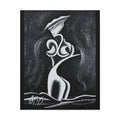 Abstract Lady Silhouette Matte Canvas Wall Art — Black & White Stretched 1.25"