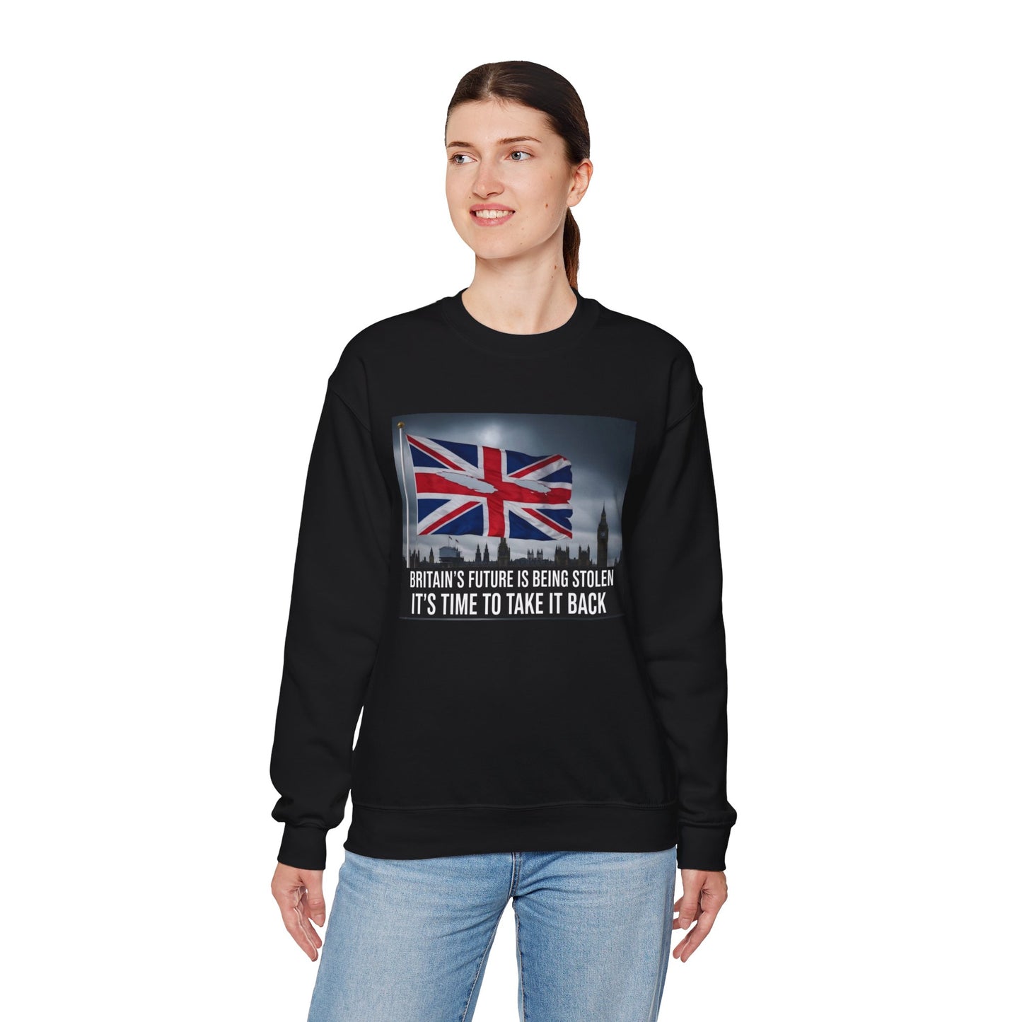 Time to take our Country back, Patriotic Crewneck Sweatshirt - Take Britain Back Design