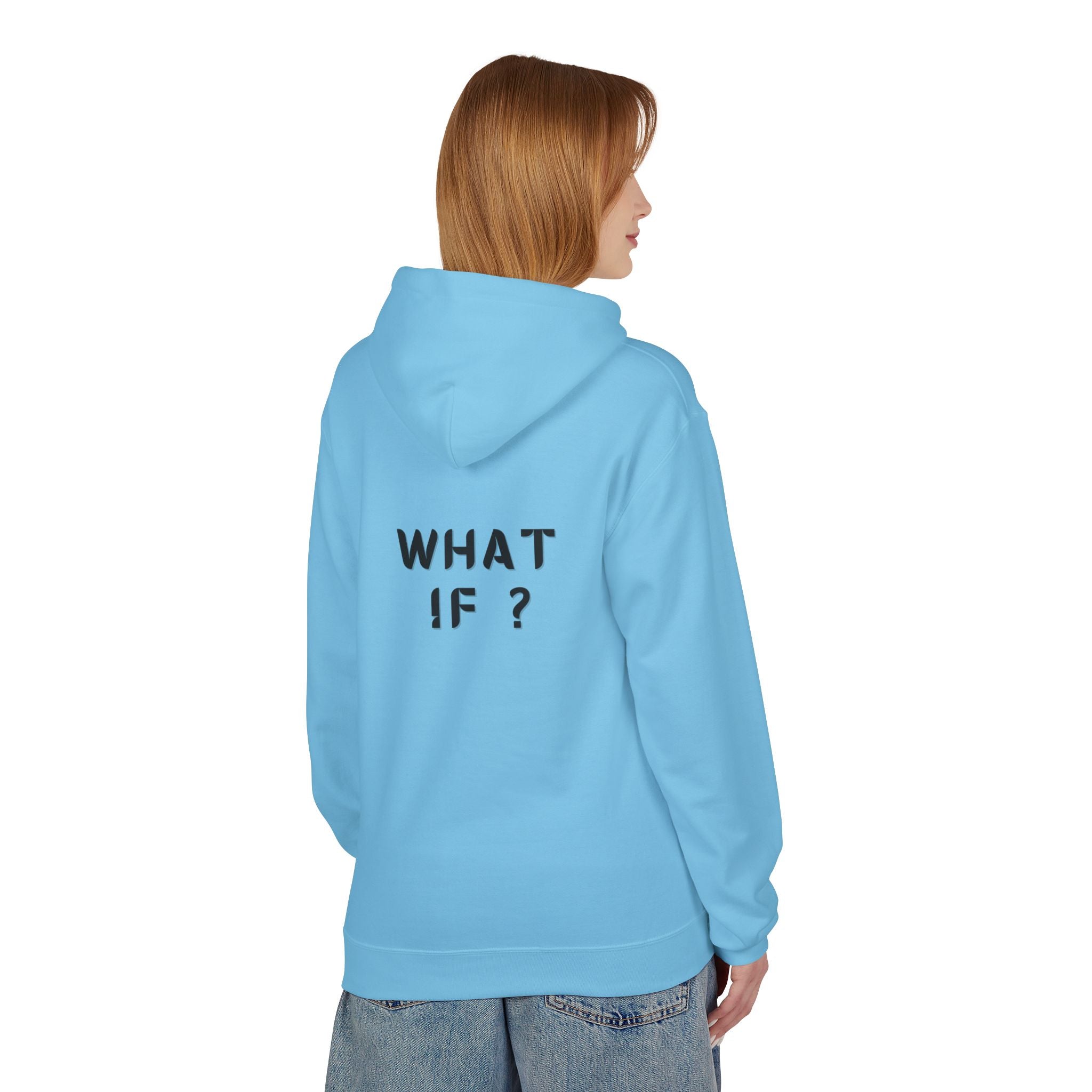 WHAT IF? Minimalist Text Hoodie — Pullover Fleece Hoodie