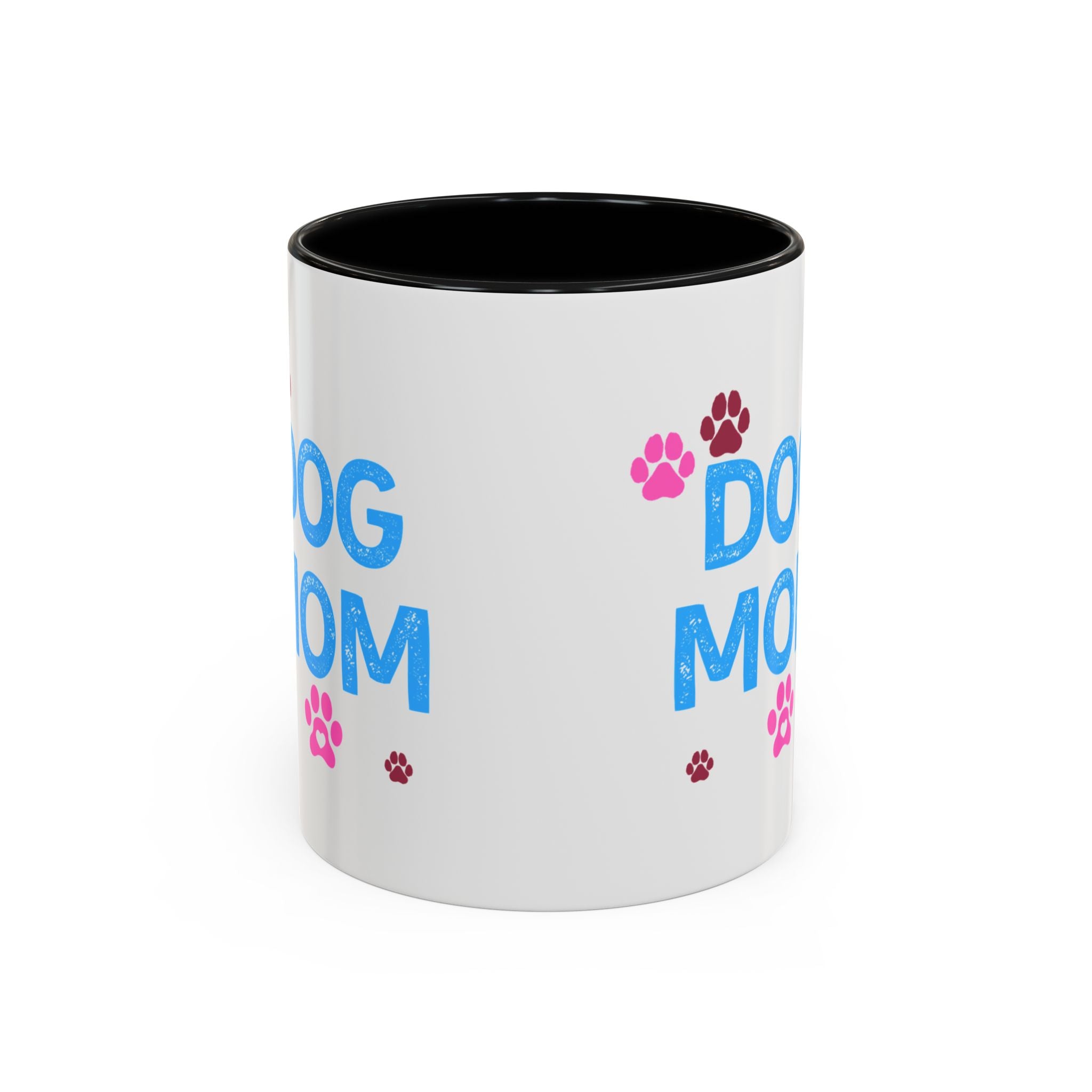 Dog Mom Accent Coffee Mug — Cute Paw Print 11/15oz Gift for Pet Lovers