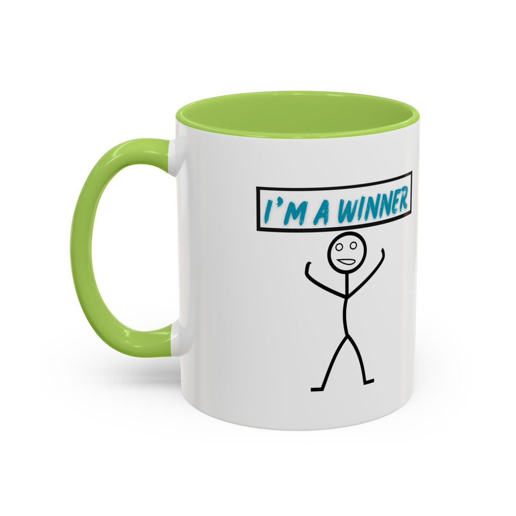 I'm a Winner Accent Coffee Mug — Funny Motivational 11/15oz