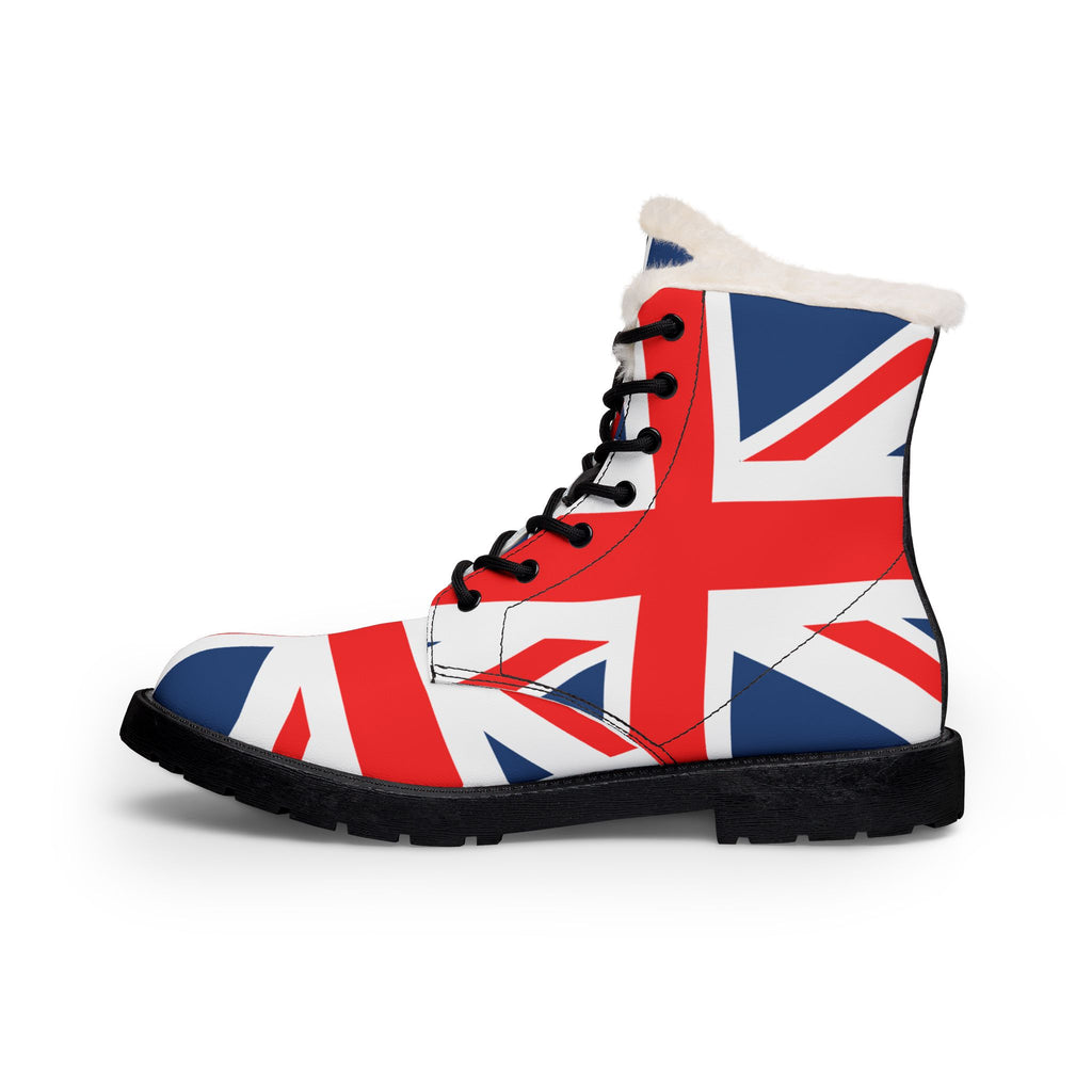 Union Jack Flag Boots | Fur Lined Leather Boots