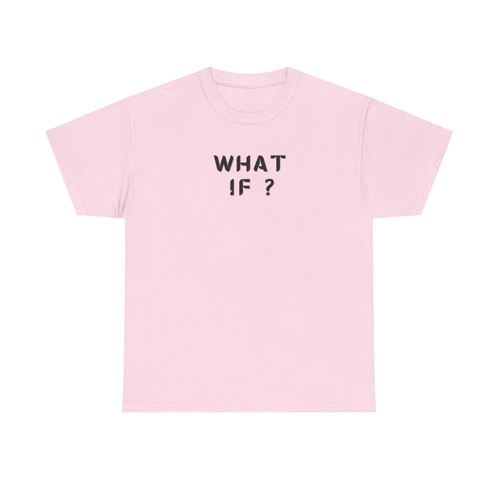 WHAT IF? Minimalist Text T-Shirt — Question Graphic Tee
