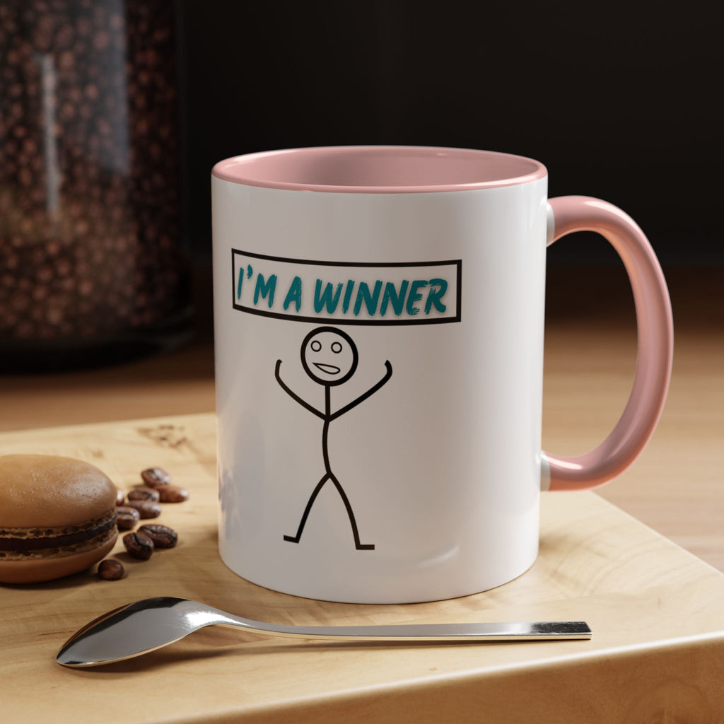 I'm a Winner Accent Coffee Mug — Funny Motivational 11/15oz