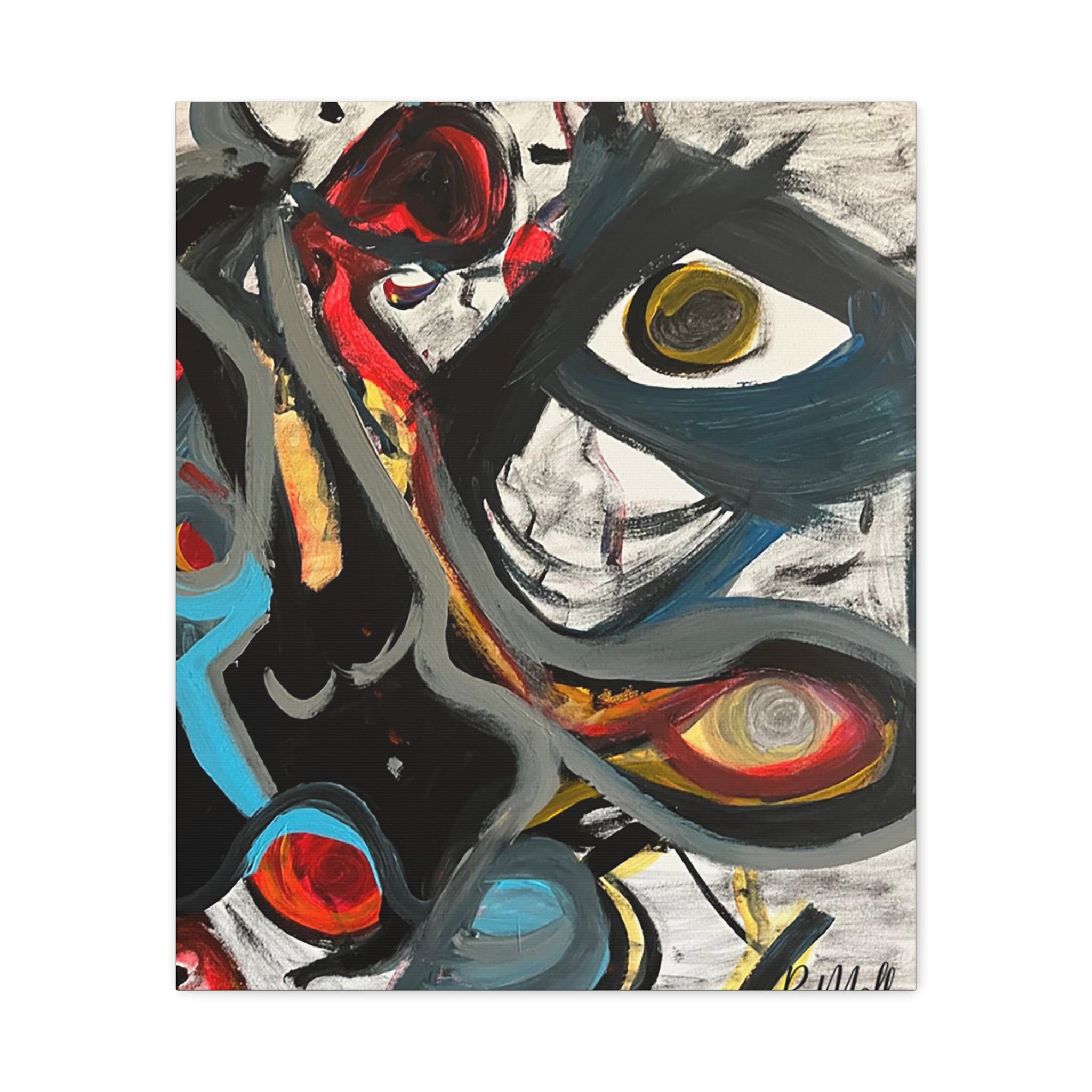 Abstract Expressionist Eye Canvas Print | Colorful Modern Wall Art | Matte Finish | 1.25" Stretched Canvas