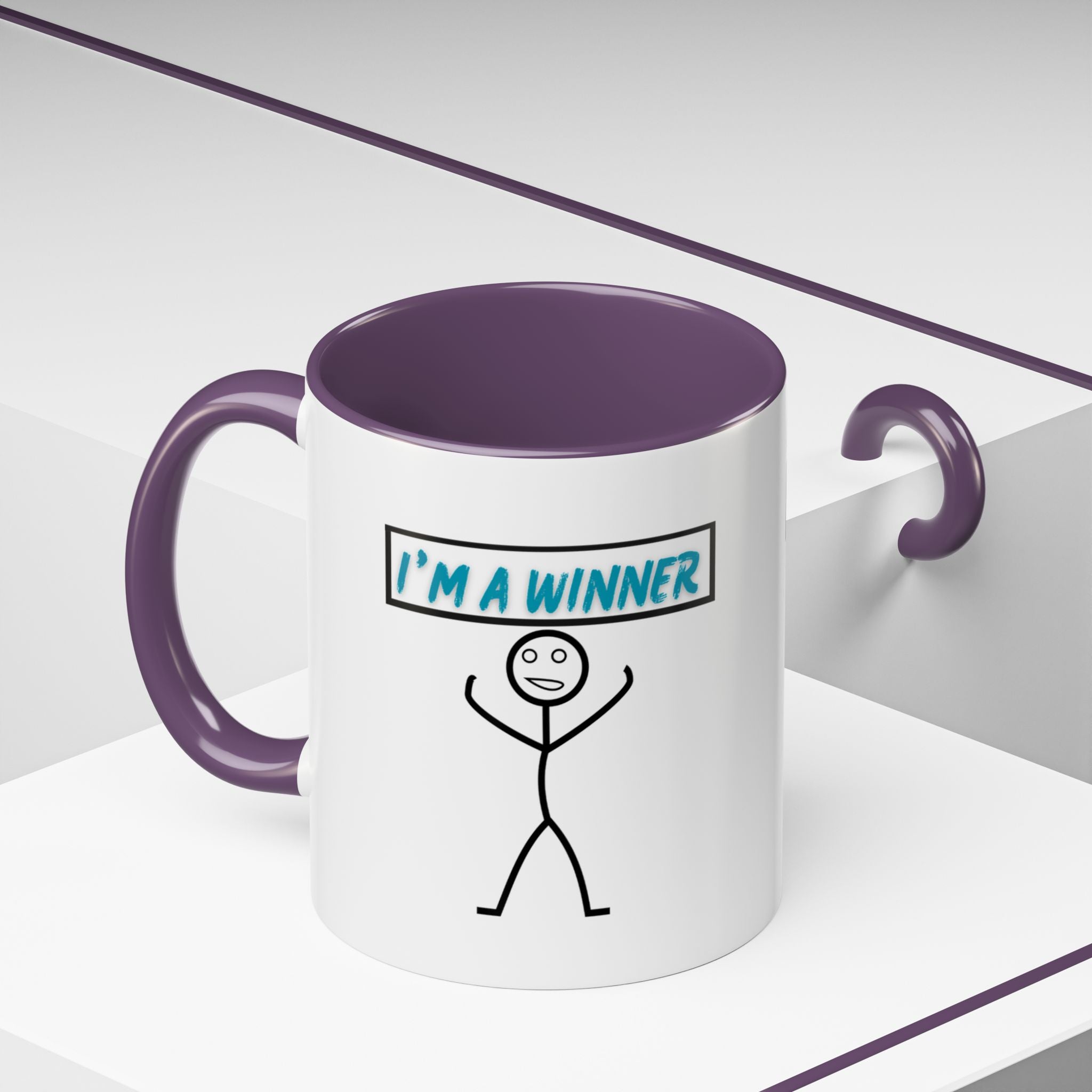 I'm a Winner Accent Coffee Mug — Funny Motivational 11/15oz