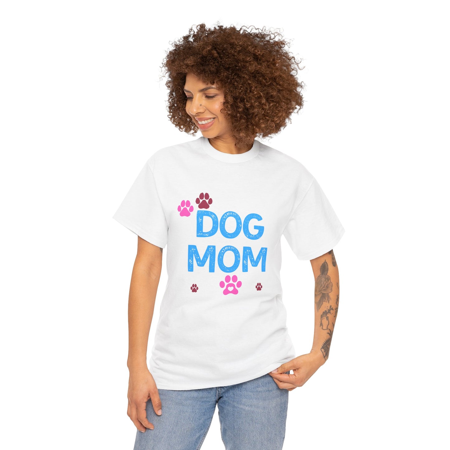 Dog Mom Unisex Cotton Tee - Perfect for Pet Lovers, Birthday Gifts, Dog Adoption Events, Casual Outings, Animal Rescue Support