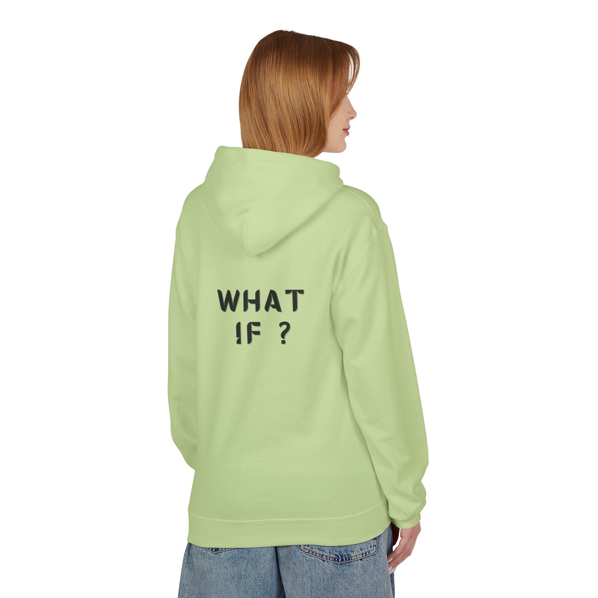 WHAT IF? Minimalist Text Hoodie — Pullover Fleece Hoodie