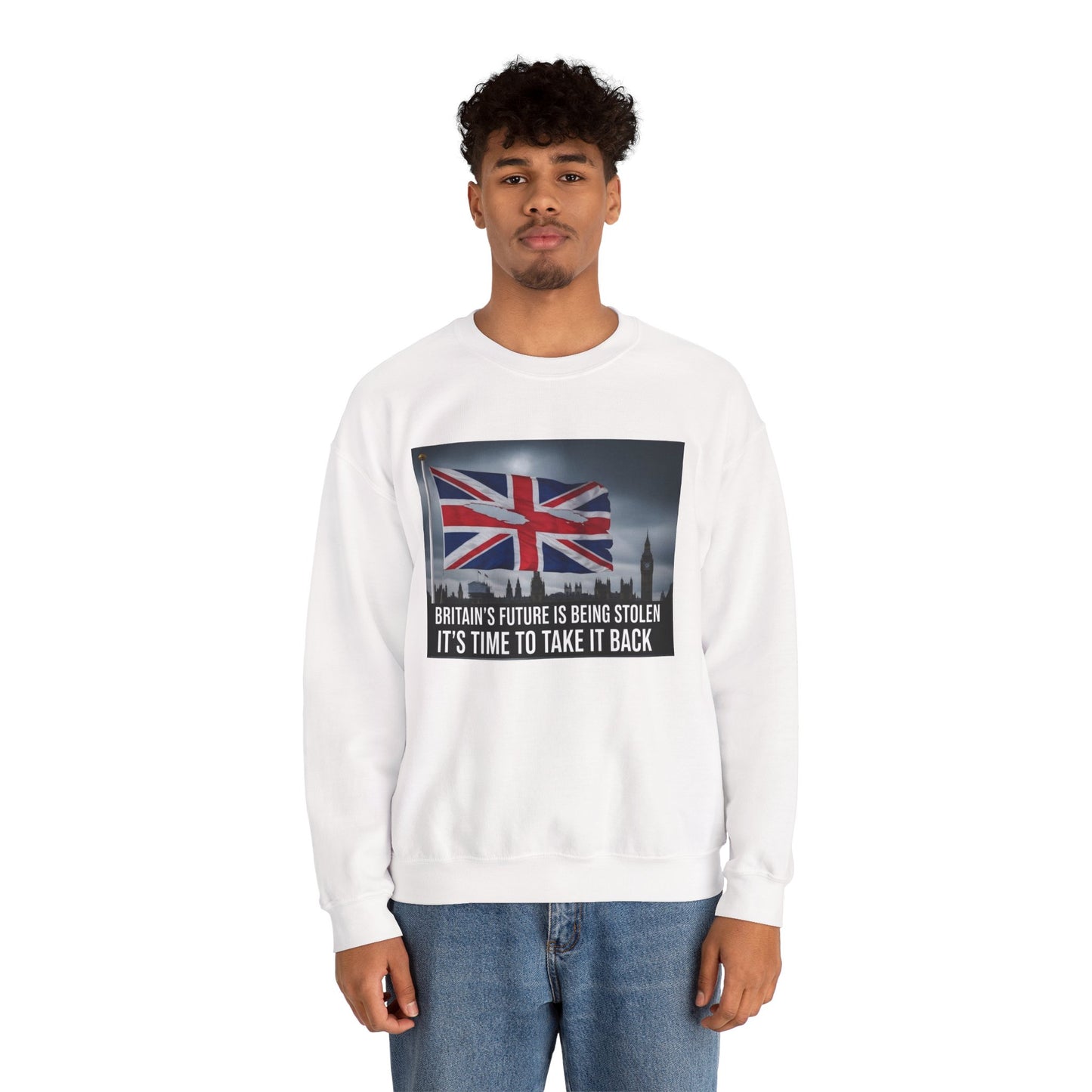 Time to take our Country back, Patriotic Crewneck Sweatshirt - Take Britain Back Design