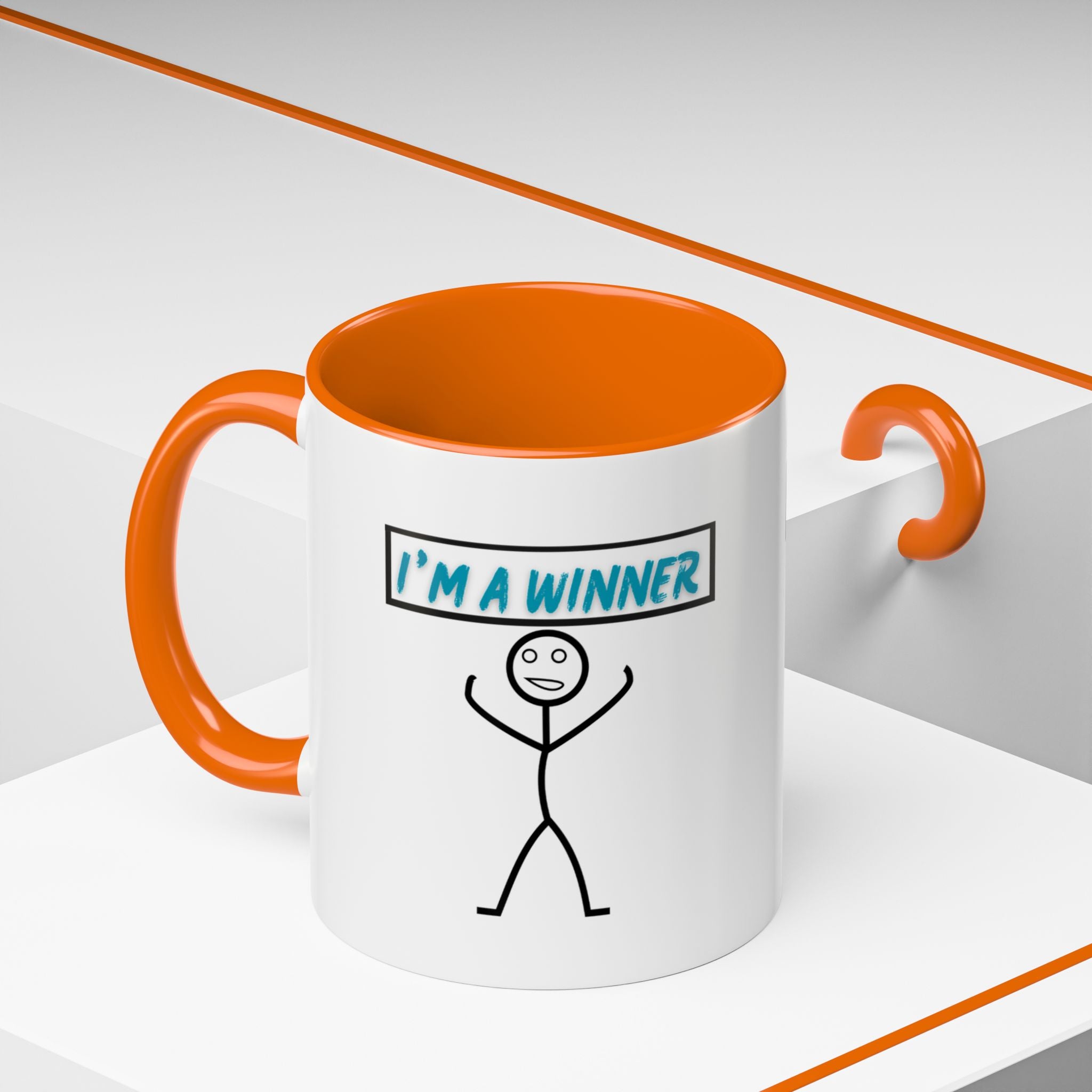 I'm a Winner Accent Coffee Mug — Funny Motivational 11/15oz