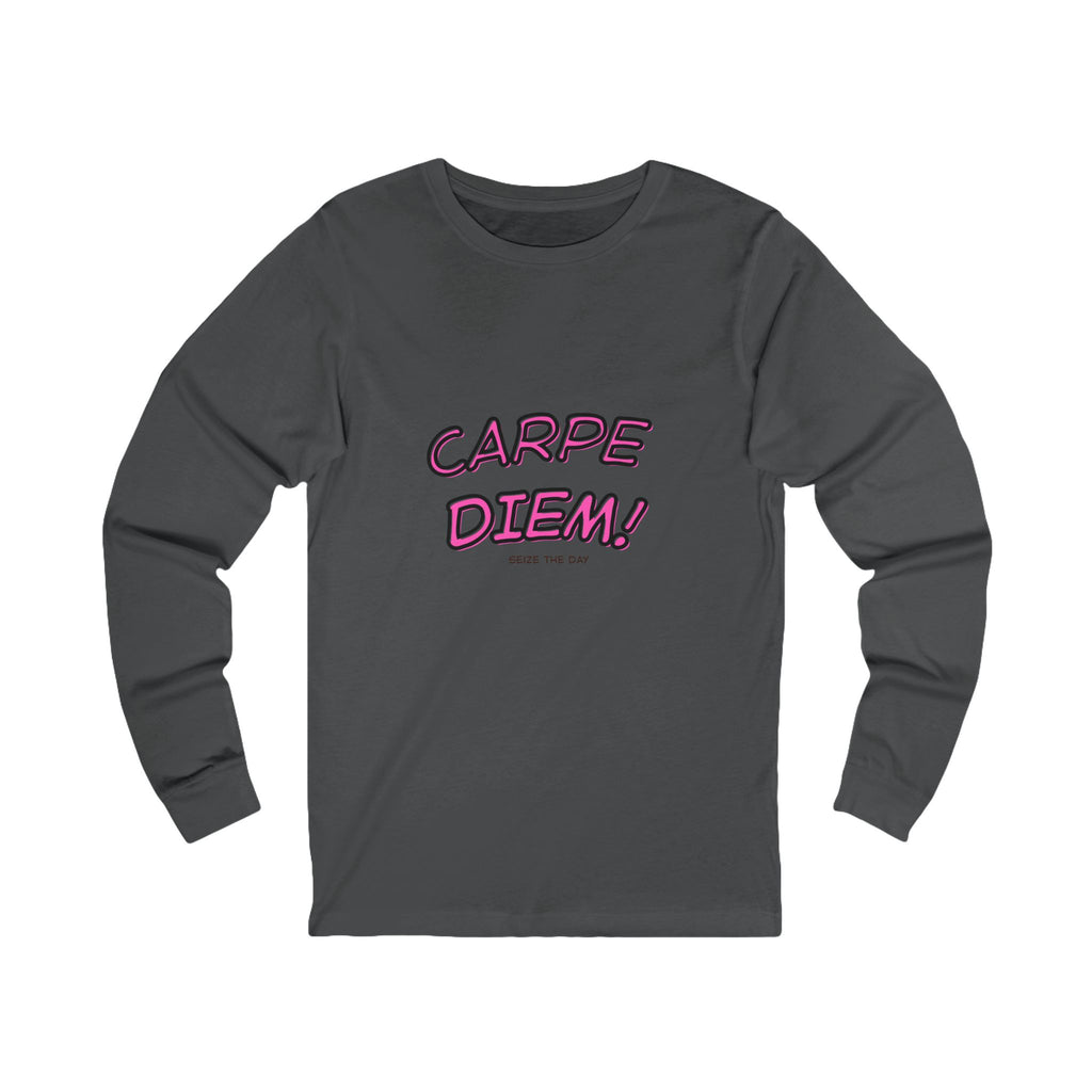 Carpe Diem Script Graphic Tee | Long Sleeve Motivational Shirt