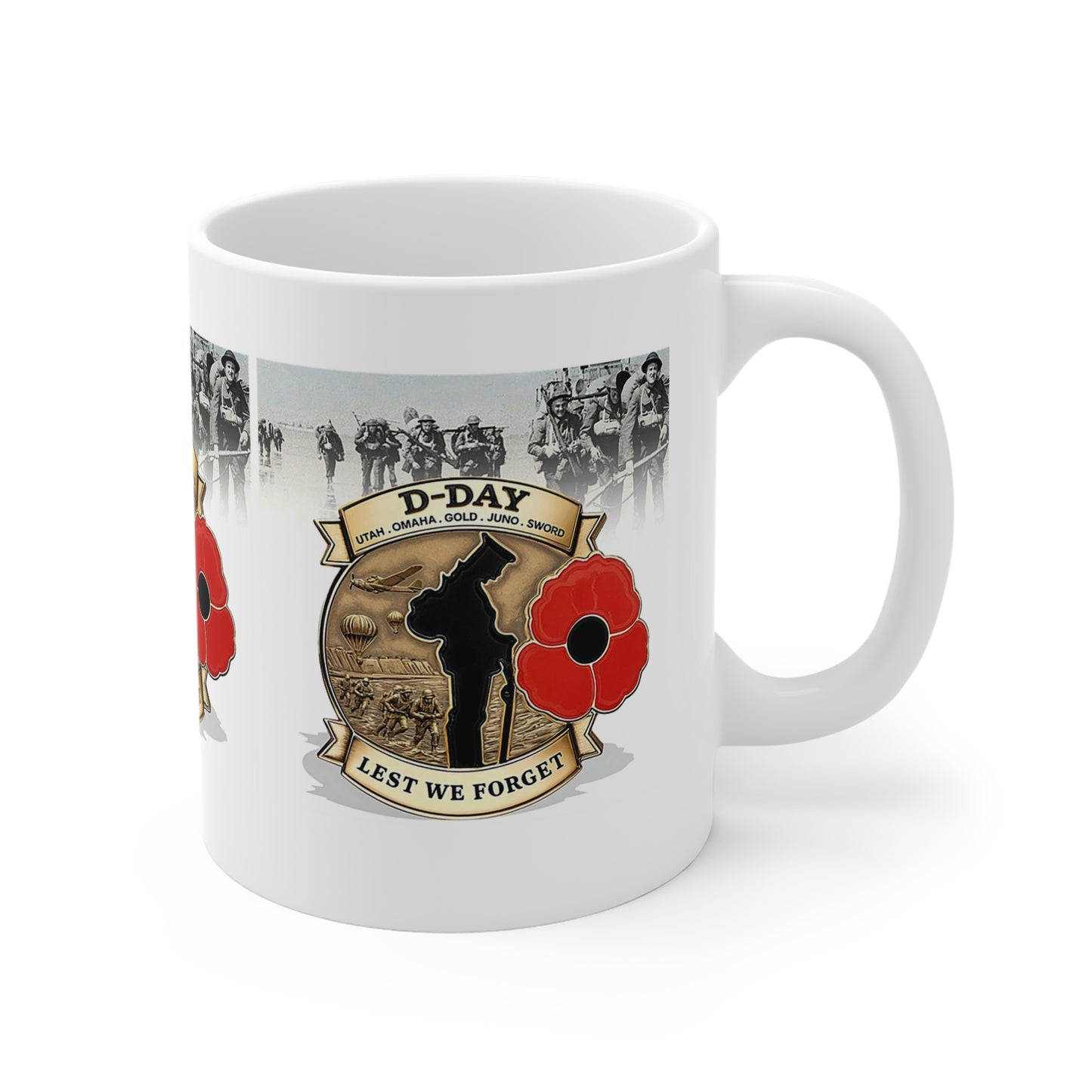 D-Day Commemorative Mug | Memorial Coffee Cup for Veterans | Remembrance Gift | Military History Collectible | Lest We Forget