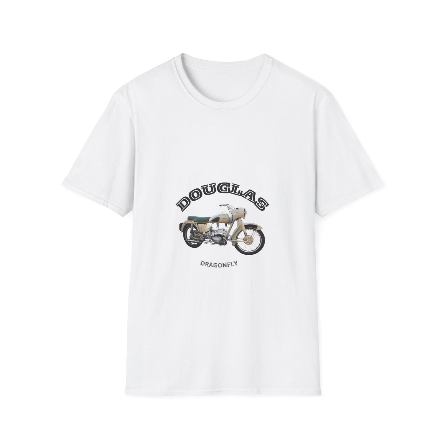 Douglas Dragonfly Motorcycle Unisex Softstyle T-Shirt, Casual Tee, Gift for Bikers, Motorcycle Shirt, Unique Graphic Tee