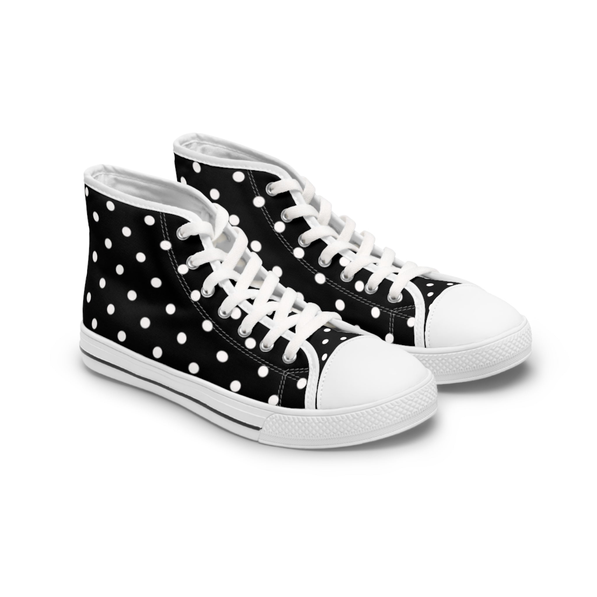 Black Polka Dot High Top Sneakers | Women's High Tops
