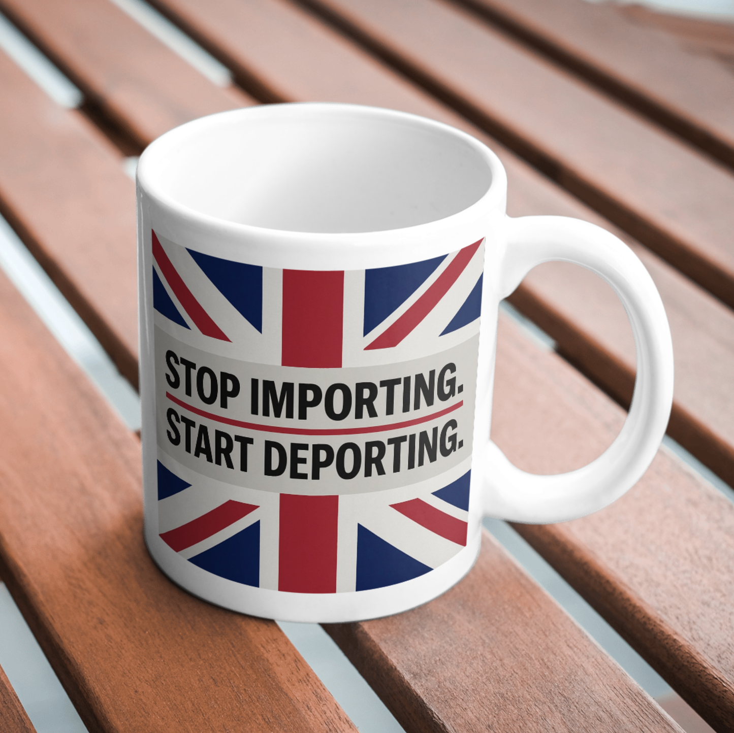 Stop Importing Start Deporting Mug - Political Coffee Cup, Gift for Activists, Union Supporters,