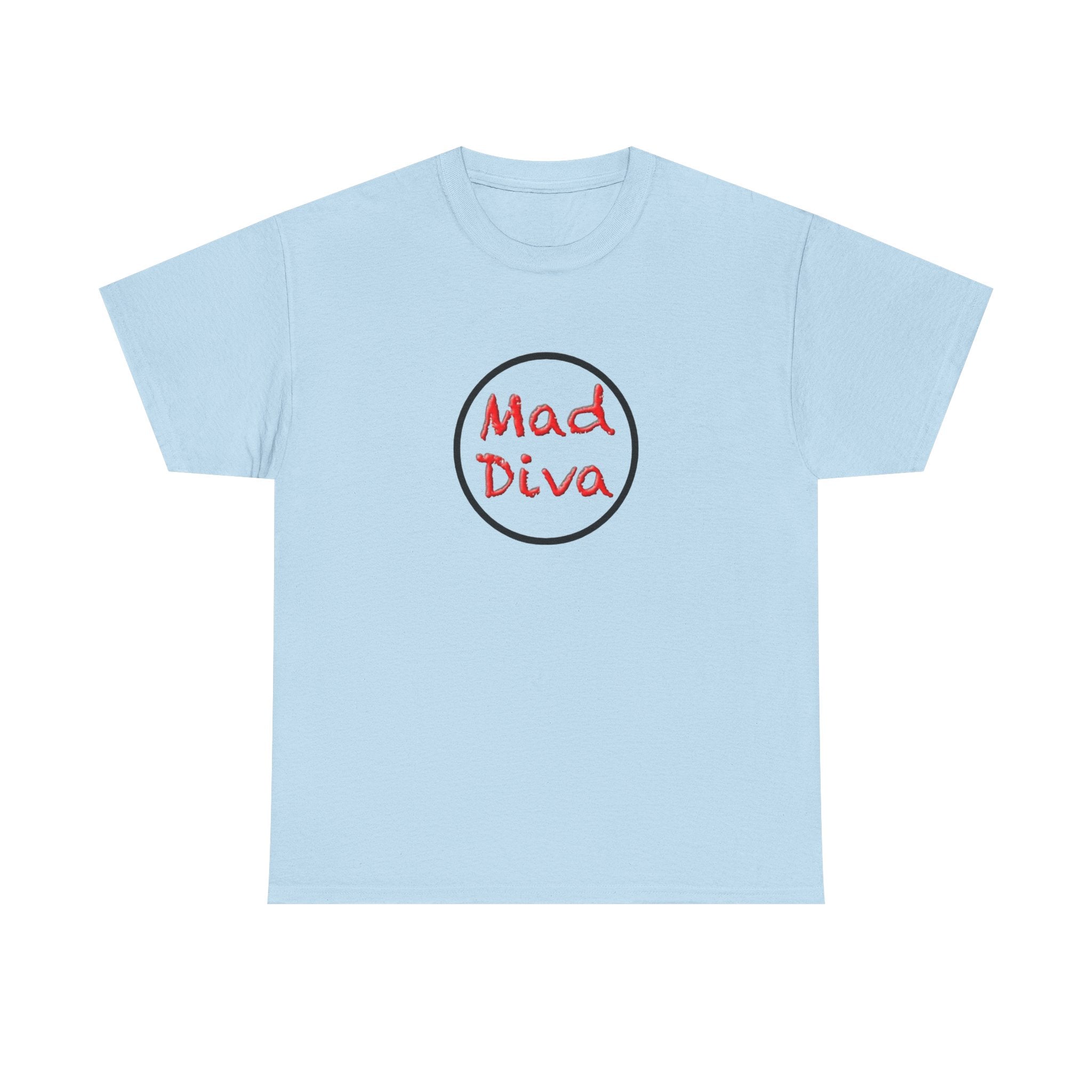 Mad Diva Tee  | Script Logo, Minimal Circle Design