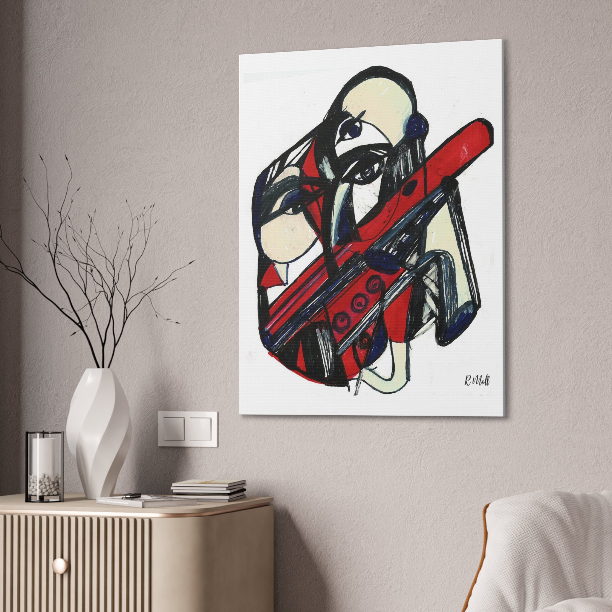 Chainsaw Horror Movie Art Canvas | Halloween Gothic Scary Wall Decor, Canvas Art