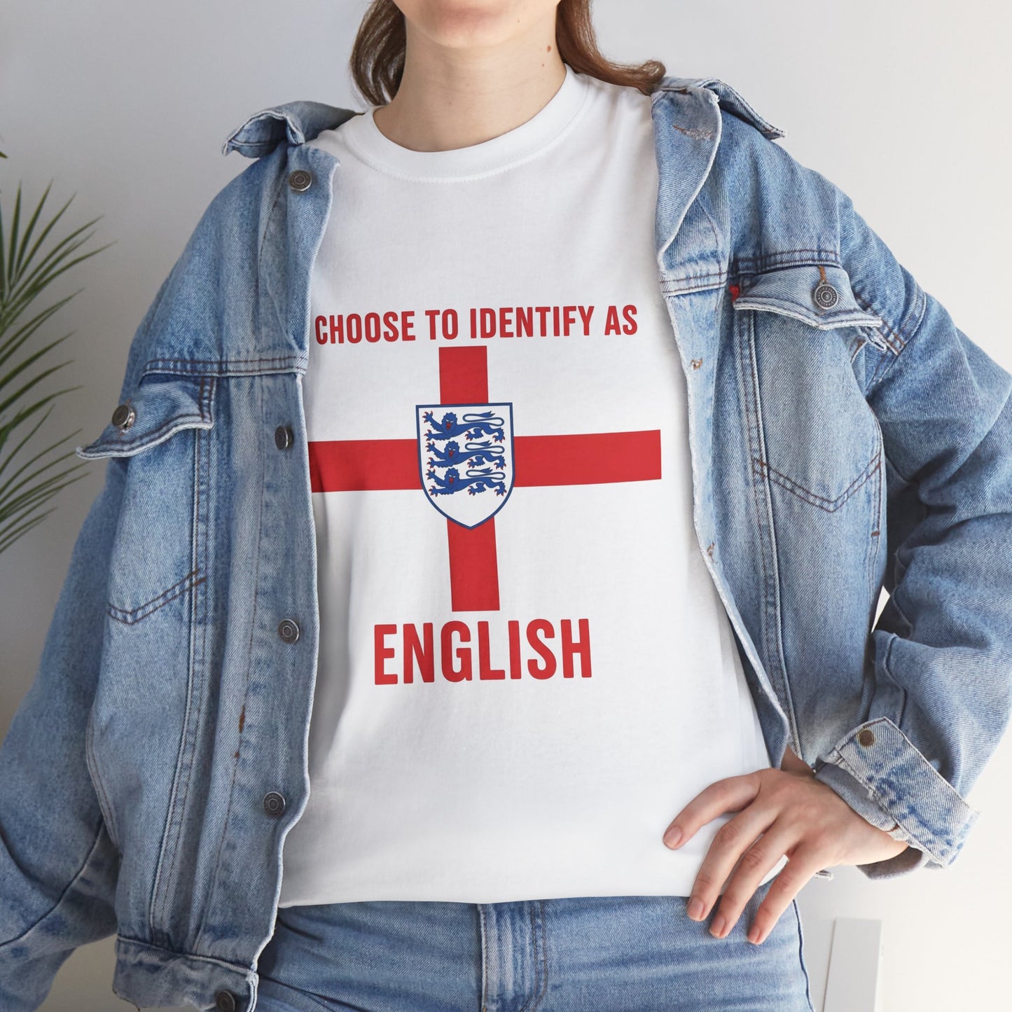 I chose to identify as English T-shirt,English Identity Graphic Tee, Casual Unisex T-Shirt, Perfect for National Holidays, Gift for Patriots, Statement Shirt