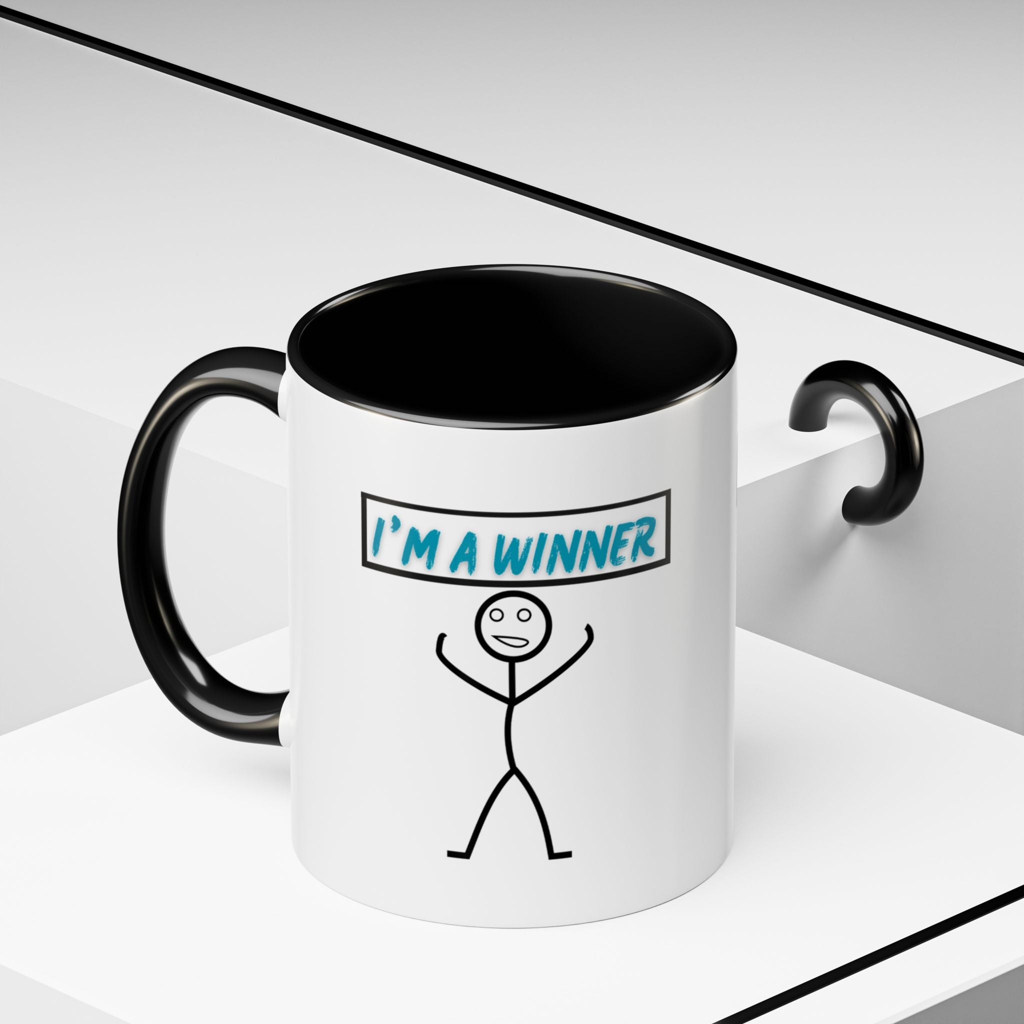 I'm a Winner Accent Coffee Mug — Funny Motivational 11/15oz
