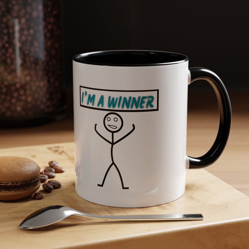 I'm a Winner Accent Coffee Mug — Funny Motivational 11/15oz