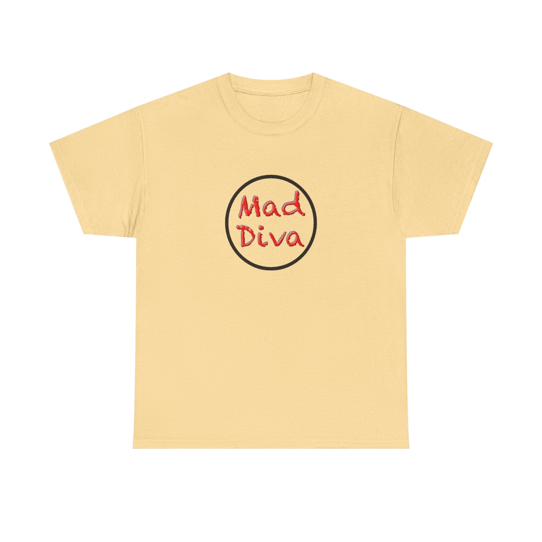 Mad Diva Tee  | Script Logo, Minimal Circle Design