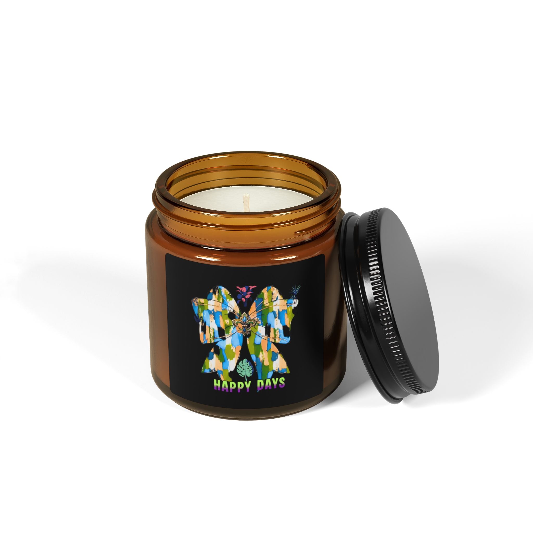 Colorful Mosaic Angel Happy Days Candle