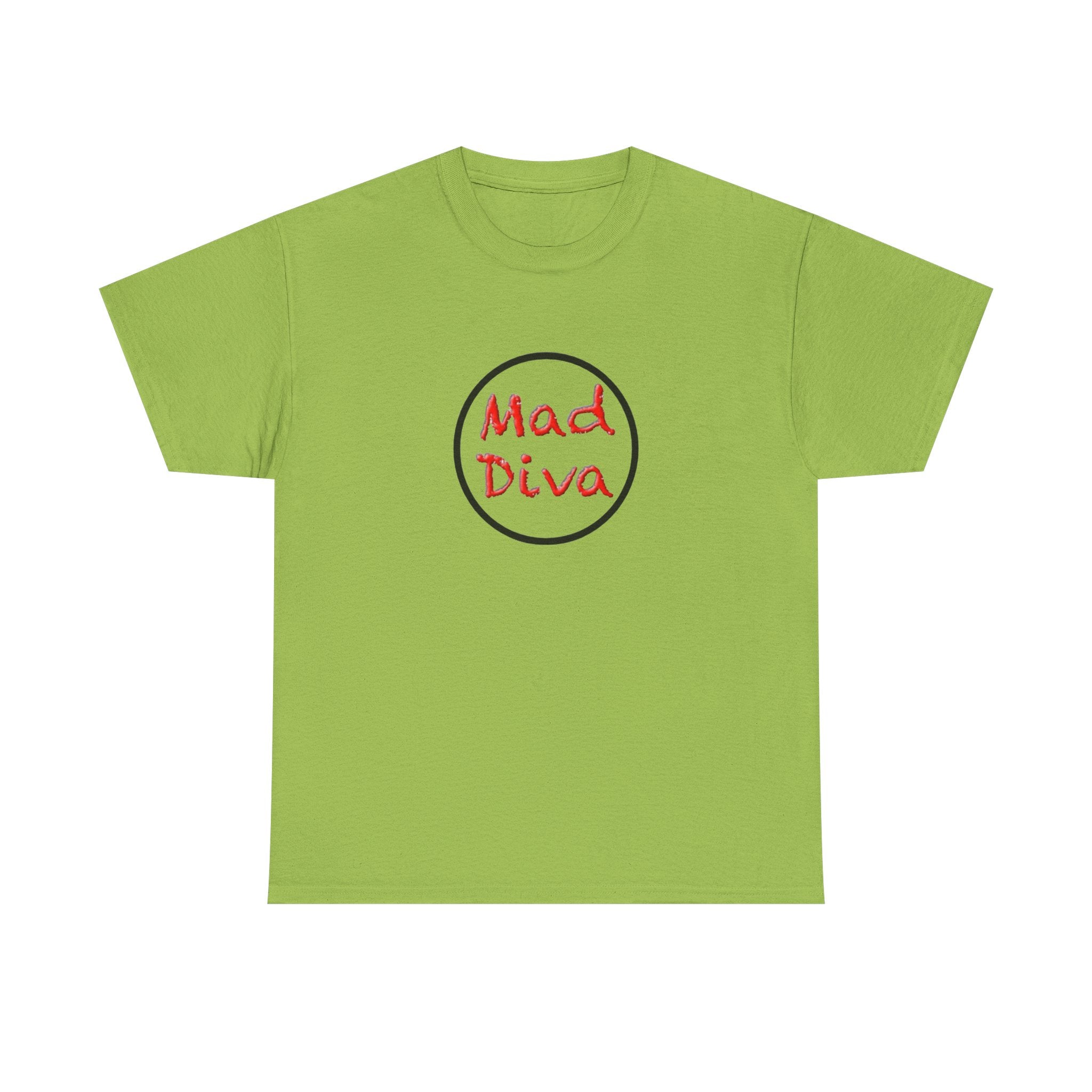 Mad Diva Tee  | Script Logo, Minimal Circle Design