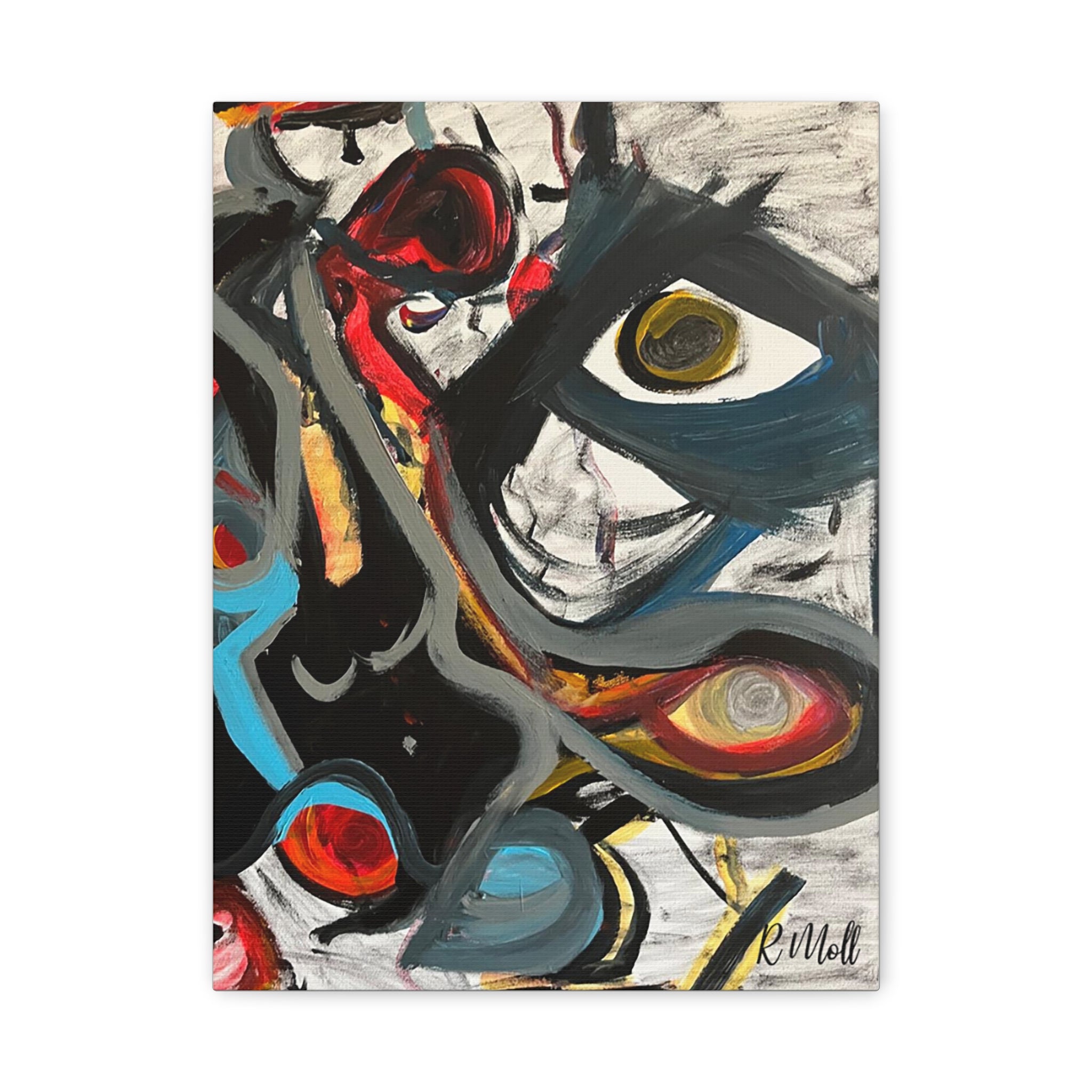 Abstract Expressionist Eye Canvas Print | Colorful Modern Wall Art | Matte Finish | 1.25" Stretched Canvas