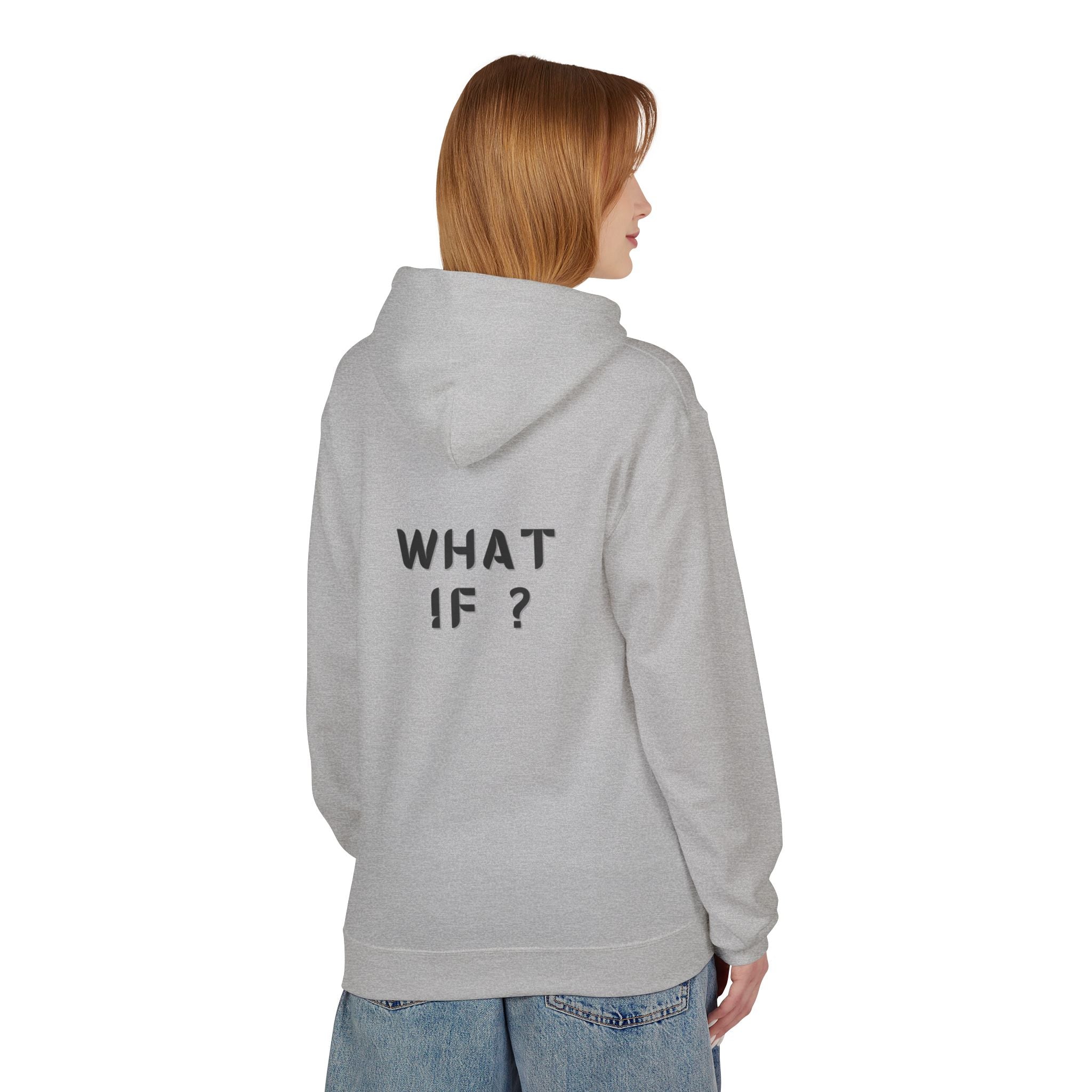 WHAT IF? Minimalist Text Hoodie — Pullover Fleece Hoodie