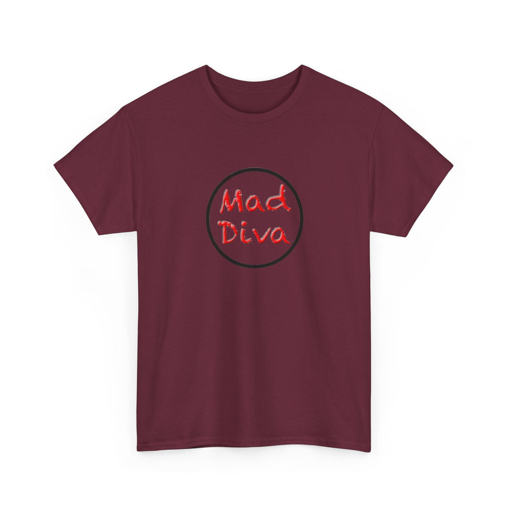 Mad Diva Tee  | Script Logo, Minimal Circle Design