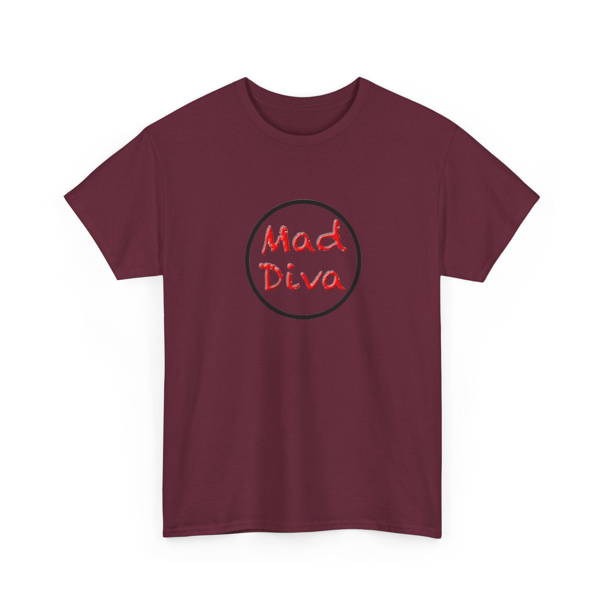 Mad Diva Tee  | Script Logo, Minimal Circle Design