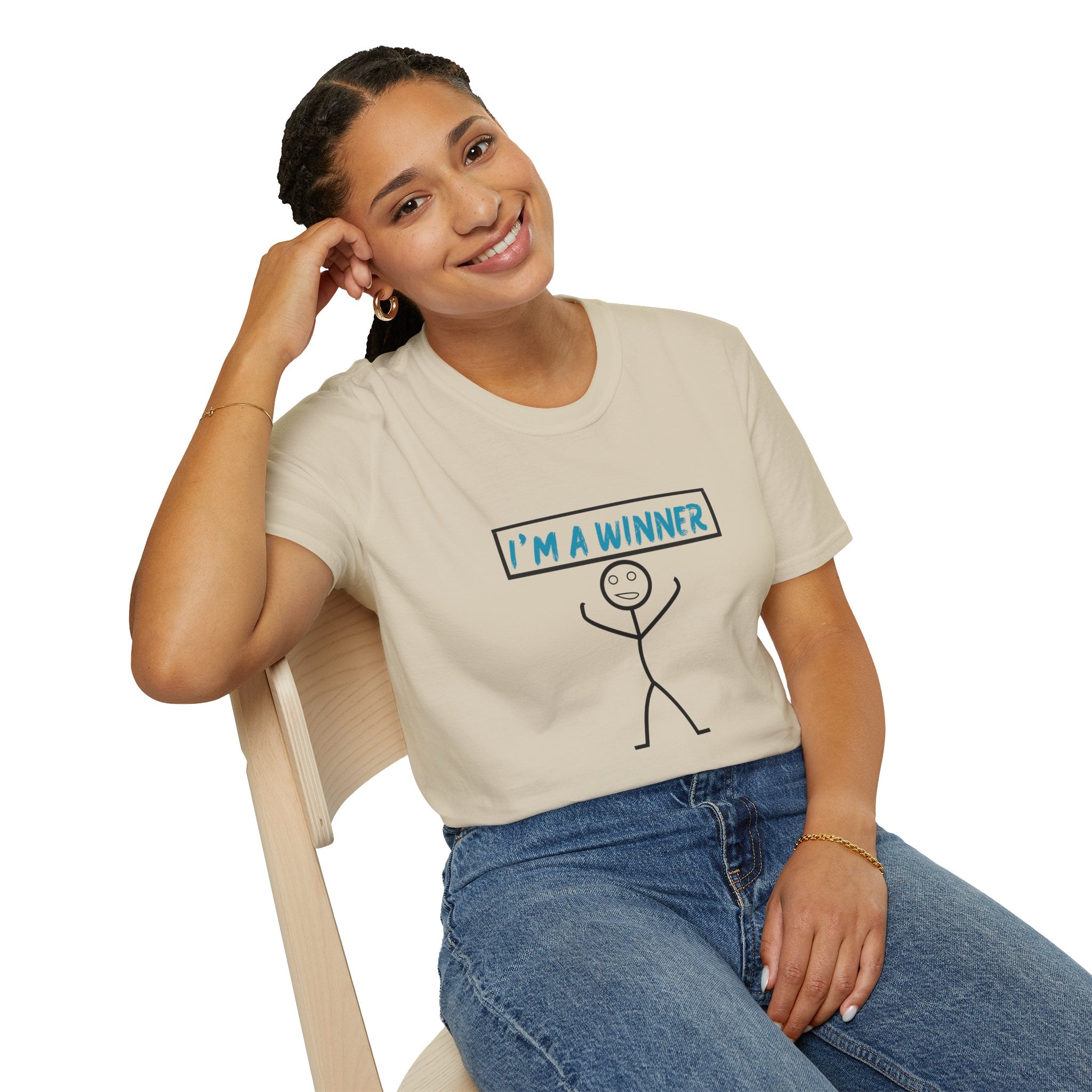 I’m a Winner Stick Figure T-Shirt — Funny Motivational Tee