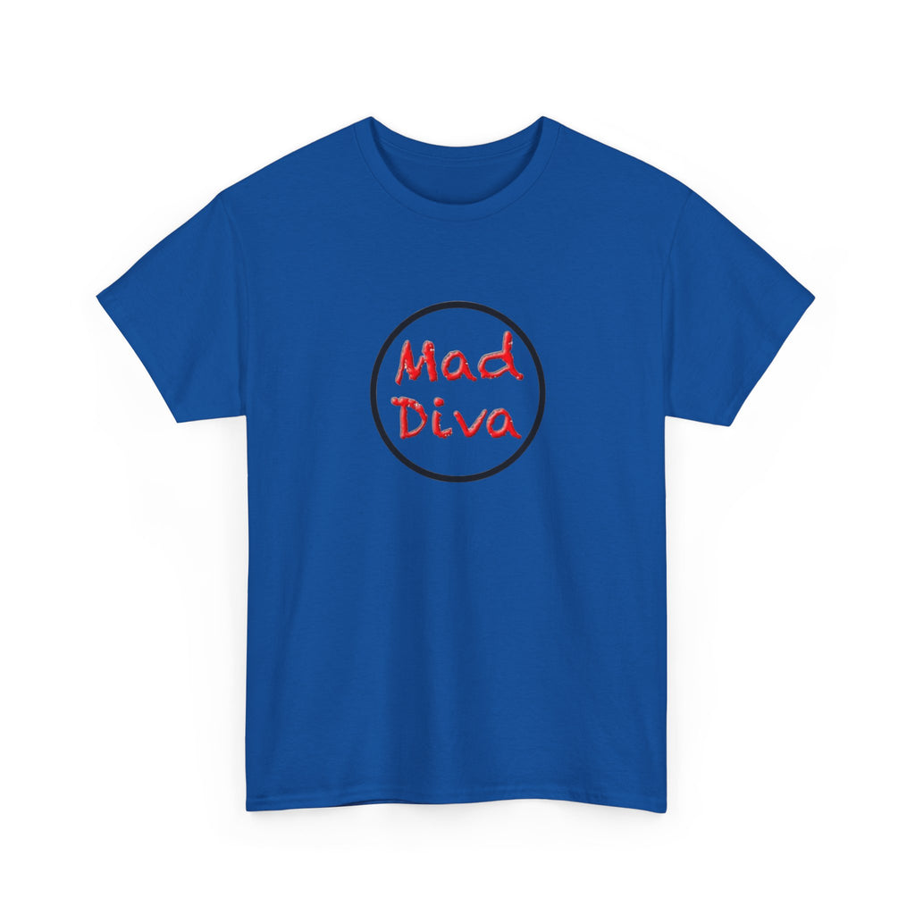 Mad Diva Tee  | Script Logo, Minimal Circle Design