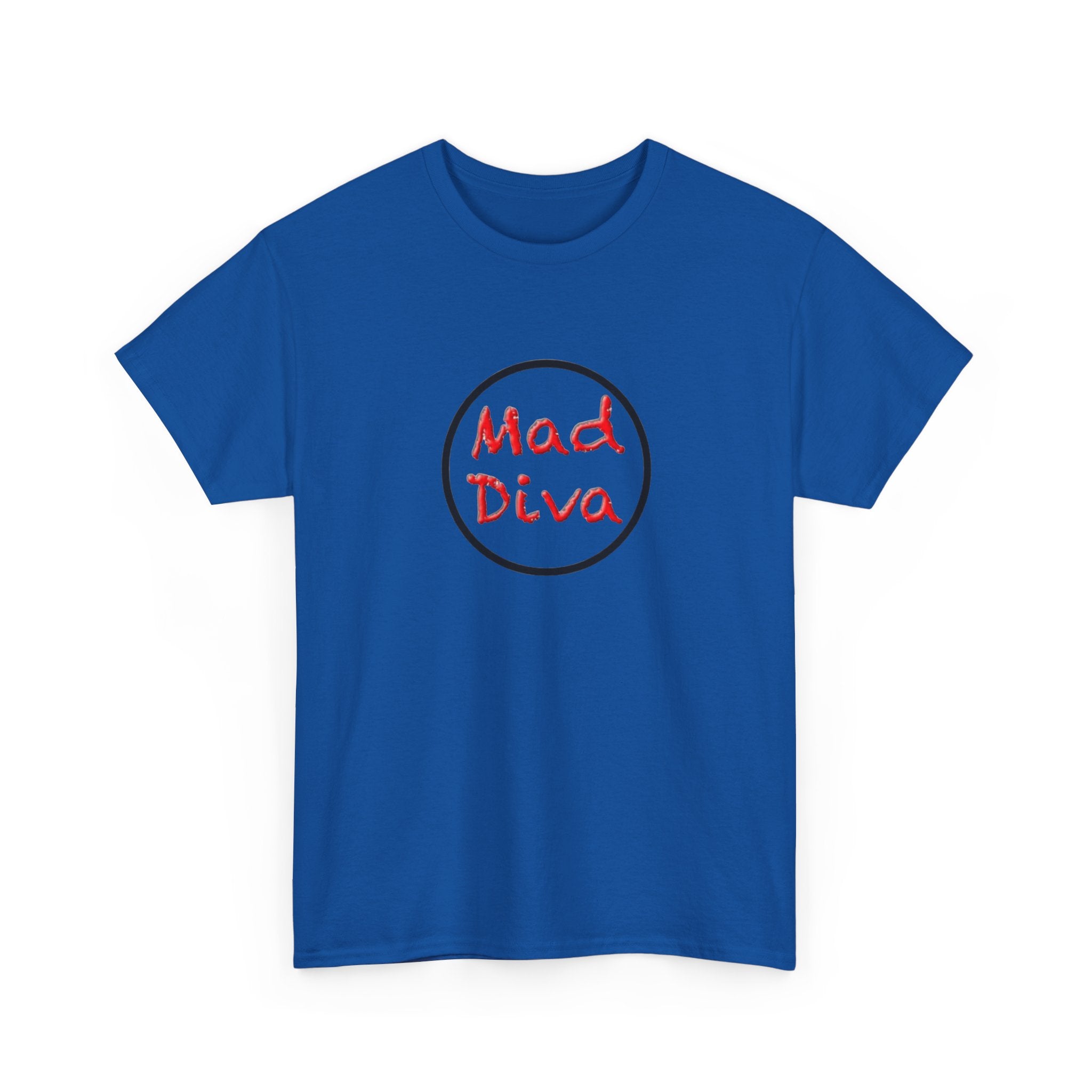 Mad Diva Tee  | Script Logo, Minimal Circle Design