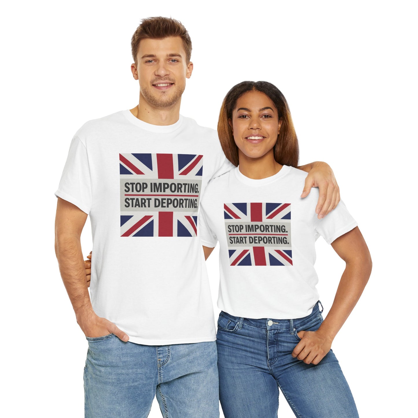 Stop Importing Start Deporting British Statement Tee, Graphic Tee, Unisex Cotton Shirt, Political Humor Shirt, Casual Style T-Shirt
