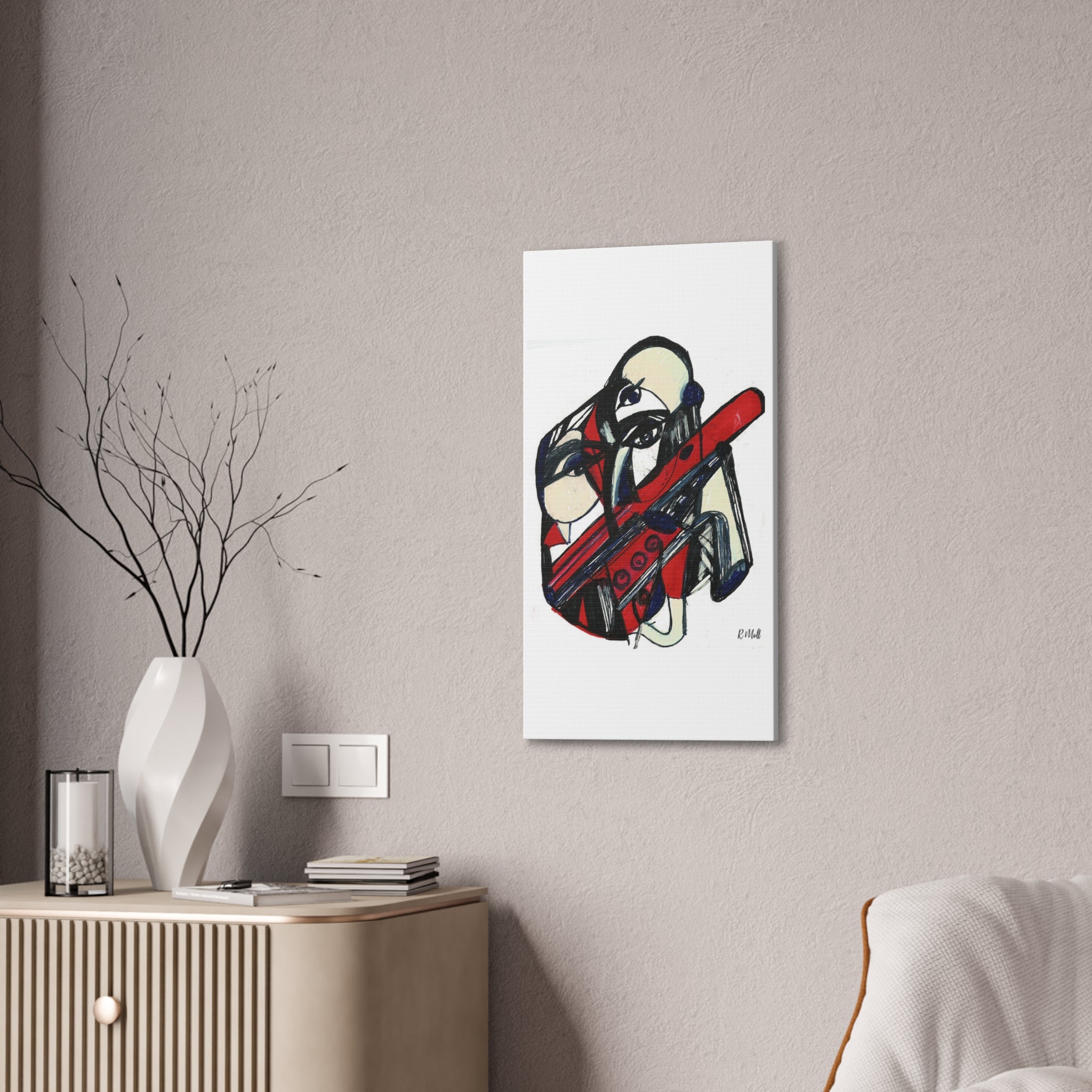 Chainsaw Horror Movie Art Canvas | Halloween Gothic Scary Wall Decor, Canvas Art