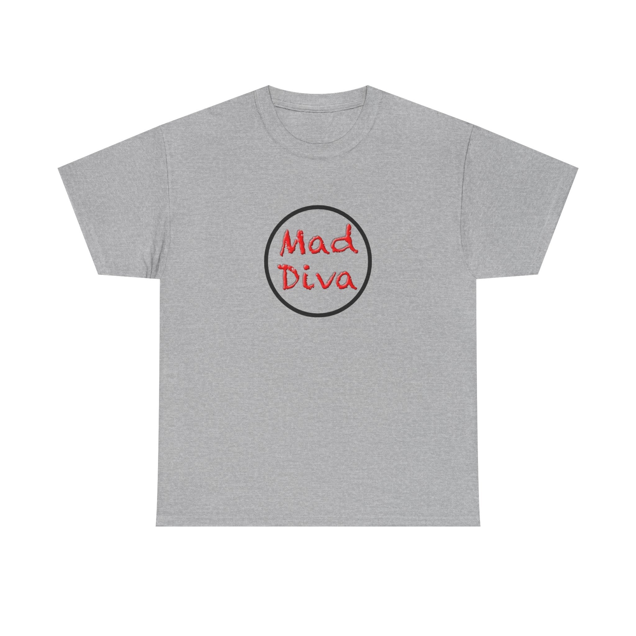 Mad Diva Tee  | Script Logo, Minimal Circle Design