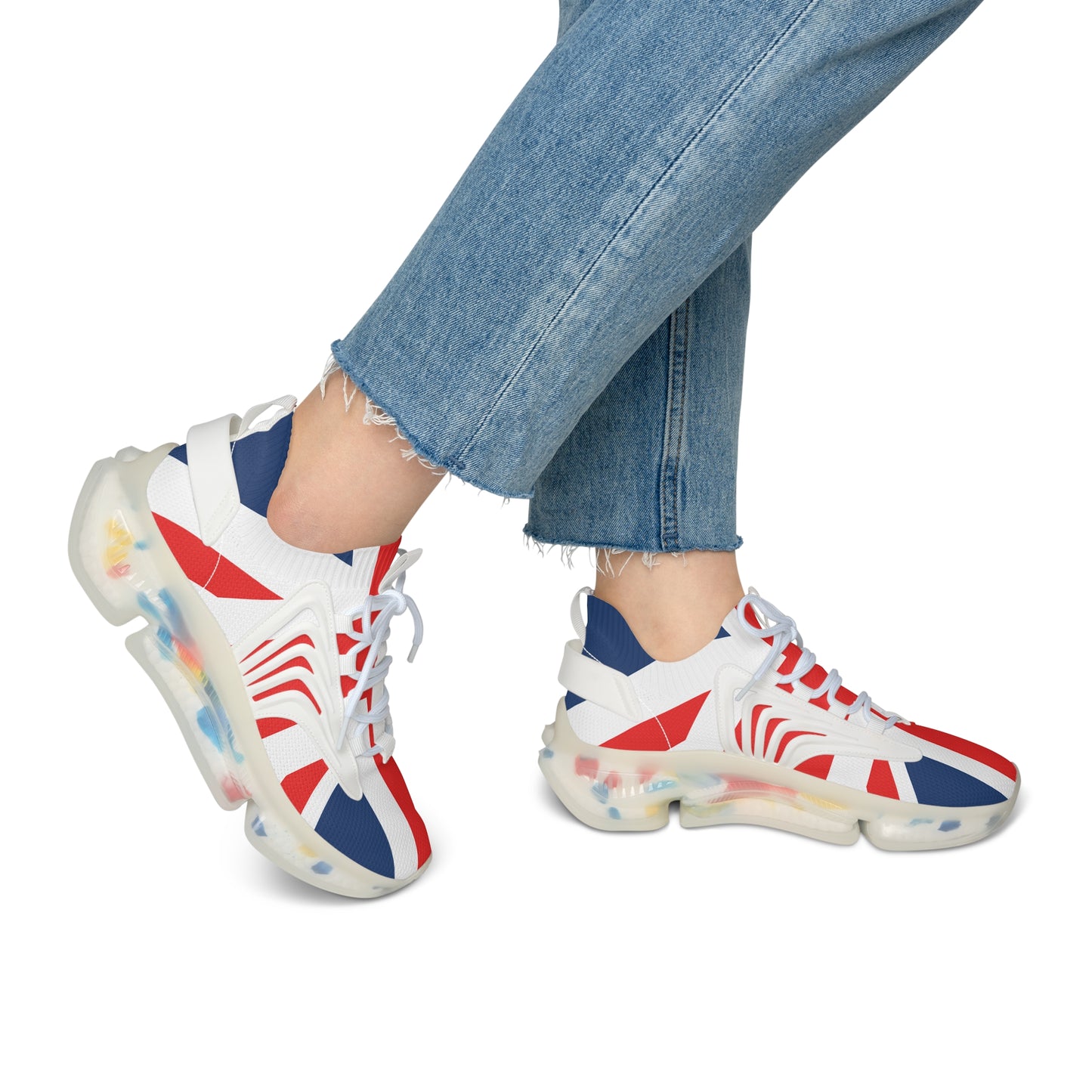 Union Jack Trainers Patriotic Women's Mesh Sneakers | Comfortable Fashion, Casual Shoes, Gift for Her, Sporting Events, Summer Outfits