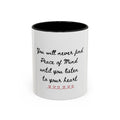 Listen to Your Heart Quote Coffee Mug | Heart Script Accent Mug | Inspirational Ceramic Cup Gift 11oz 15oz