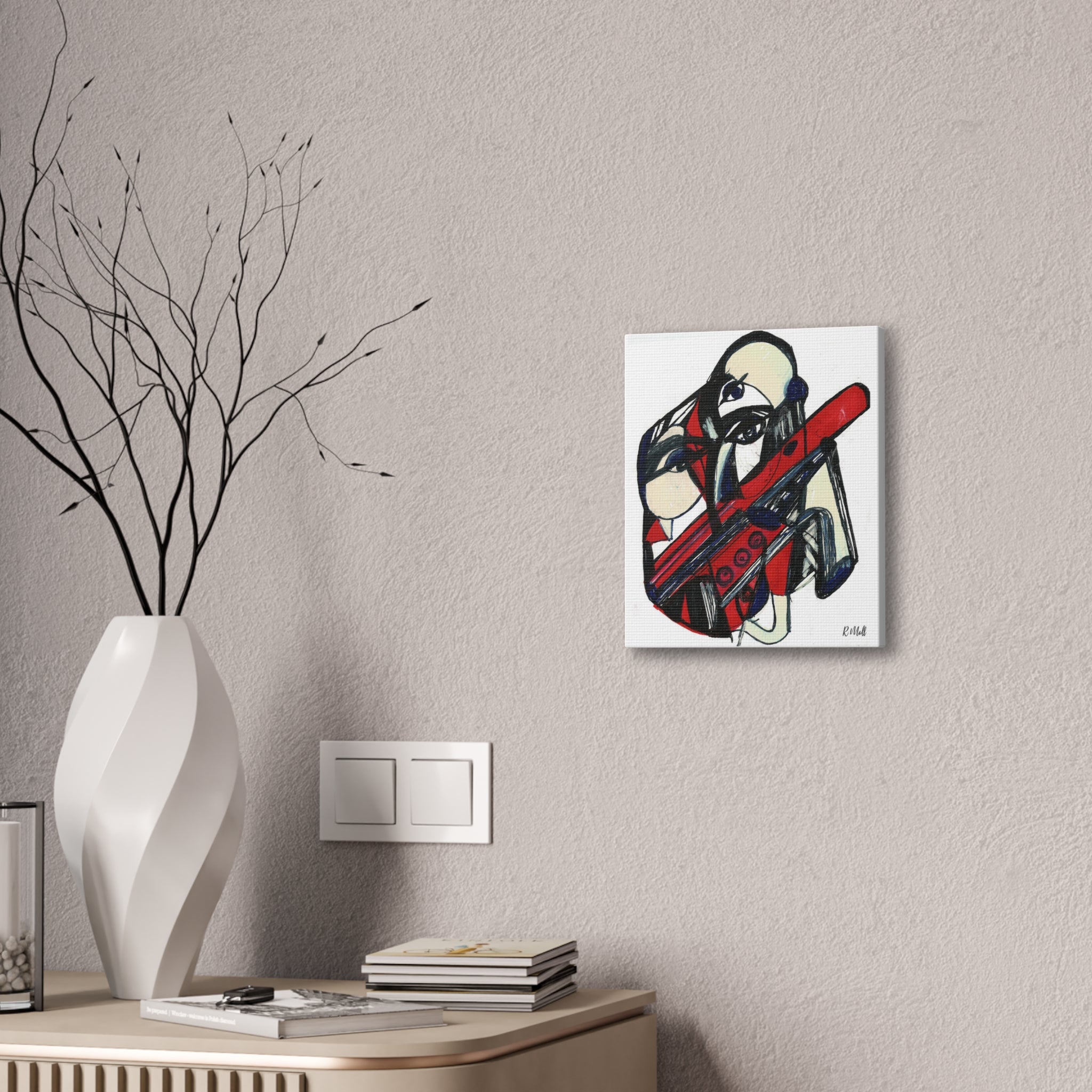 Chainsaw Horror Movie Art Canvas | Halloween Gothic Scary Wall Decor, Canvas Art