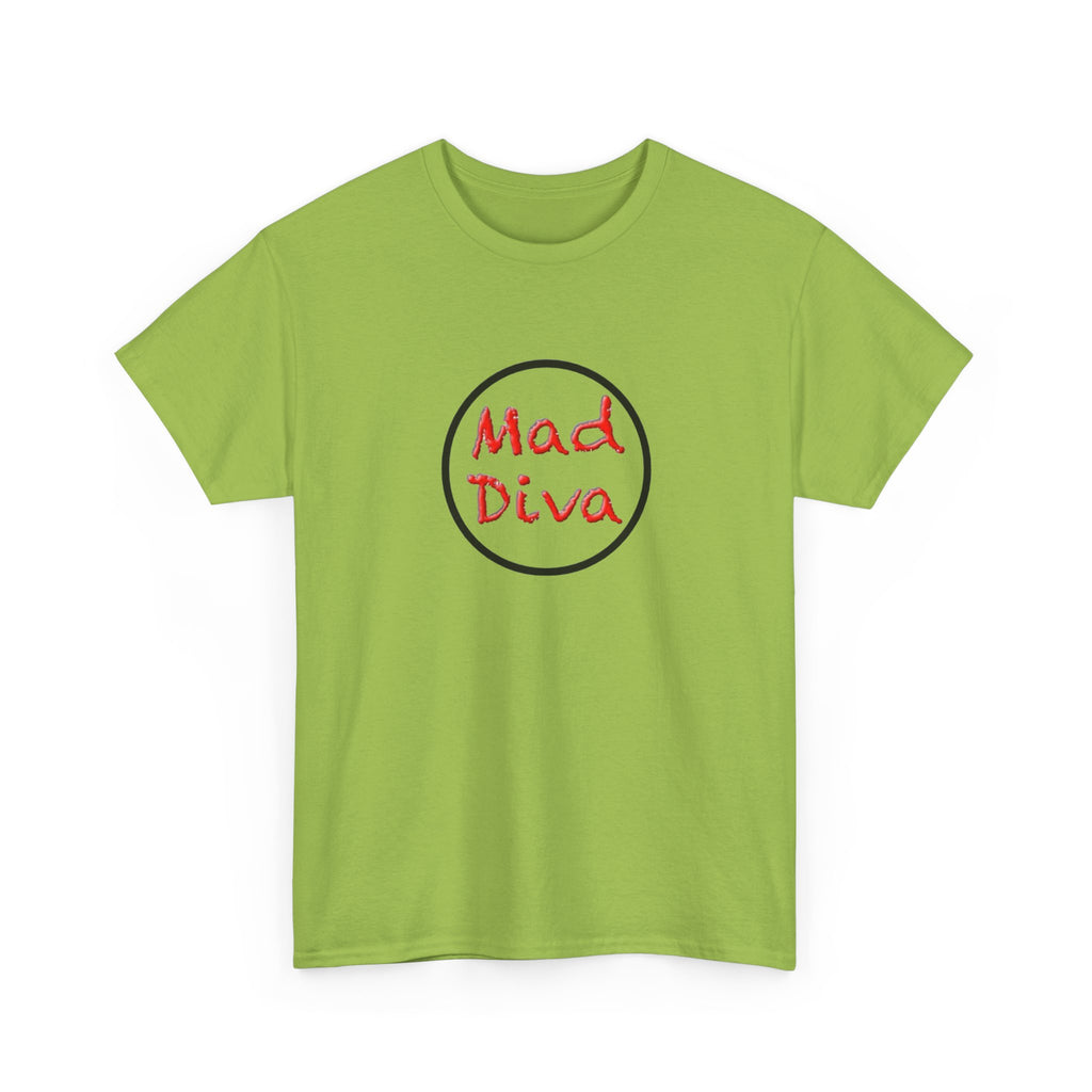 Mad Diva Tee  | Script Logo, Minimal Circle Design