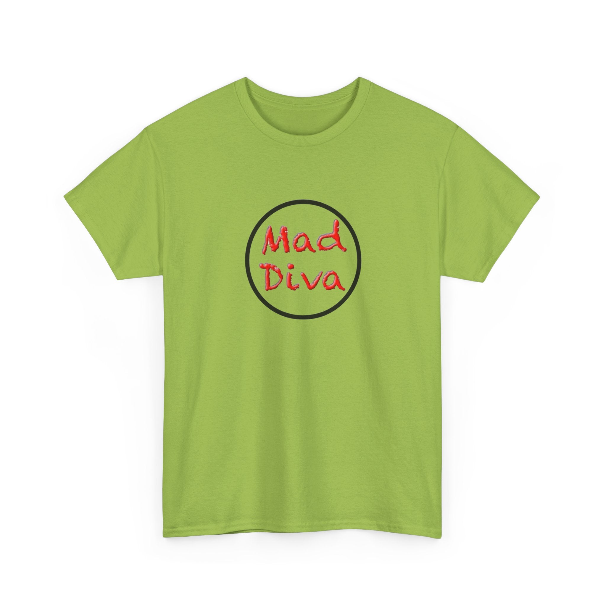 Mad Diva Tee  | Script Logo, Minimal Circle Design