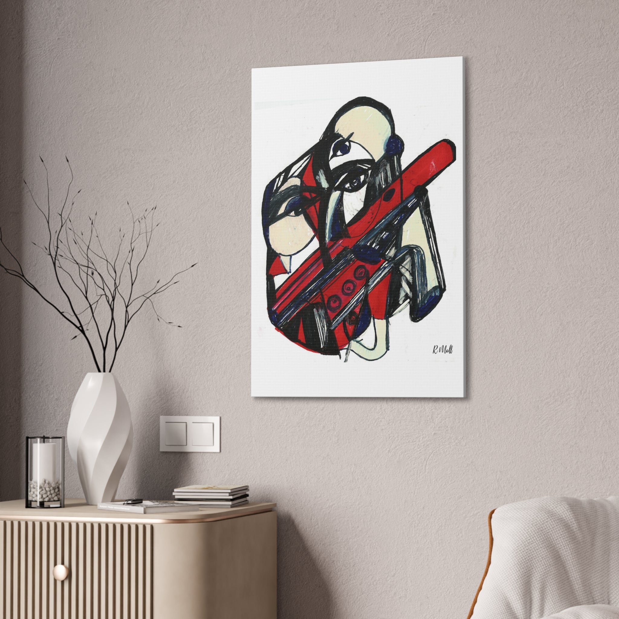 Chainsaw Horror Movie Art Canvas | Halloween Gothic Scary Wall Decor, Canvas Art