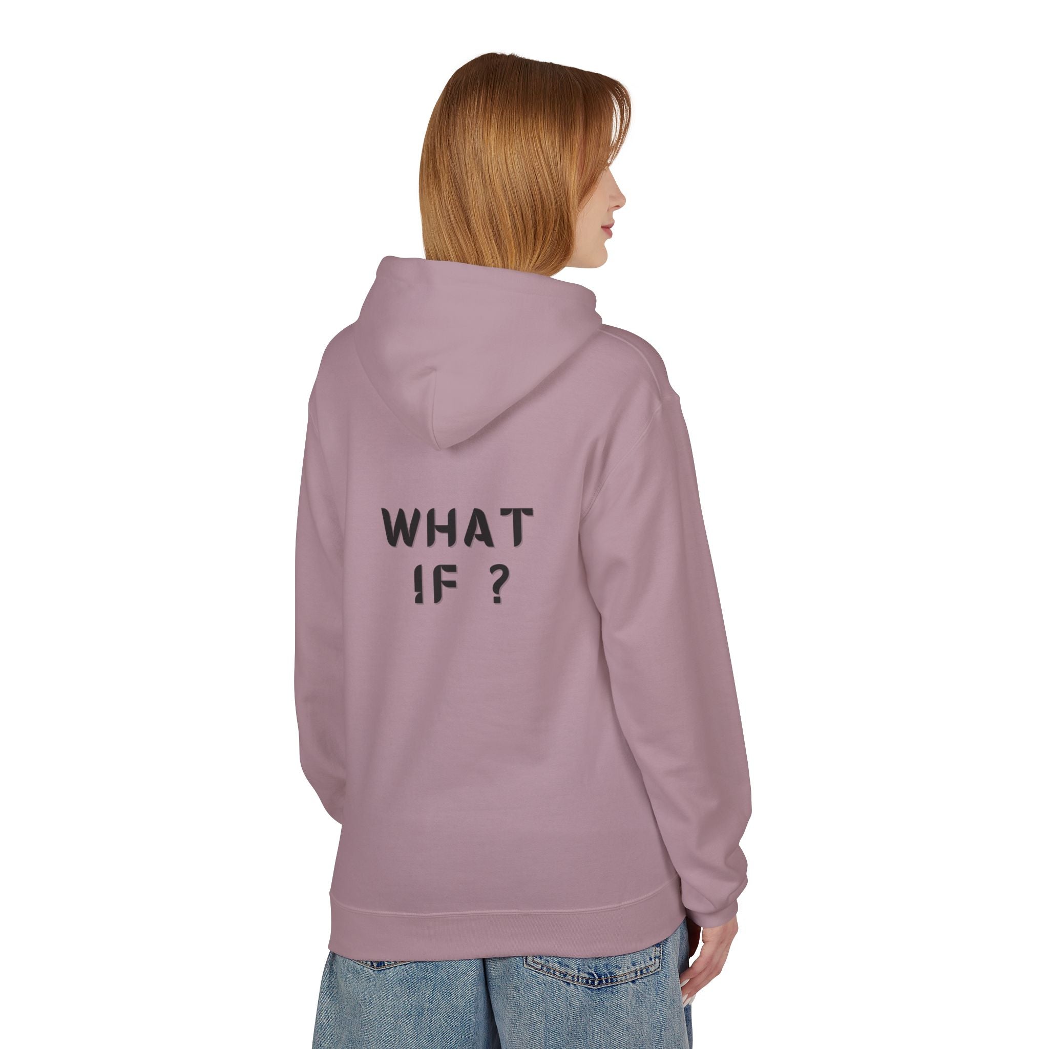 WHAT IF? Minimalist Text Hoodie — Pullover Fleece Hoodie