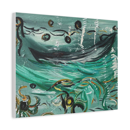 The Boys, the Boats & the Lobsters-Serene Watercolor Canvas Art, Ocean Vibes, Coastal Decor, Home Wall Art, Gift for Beach Lovers, Nautical Room Decoration