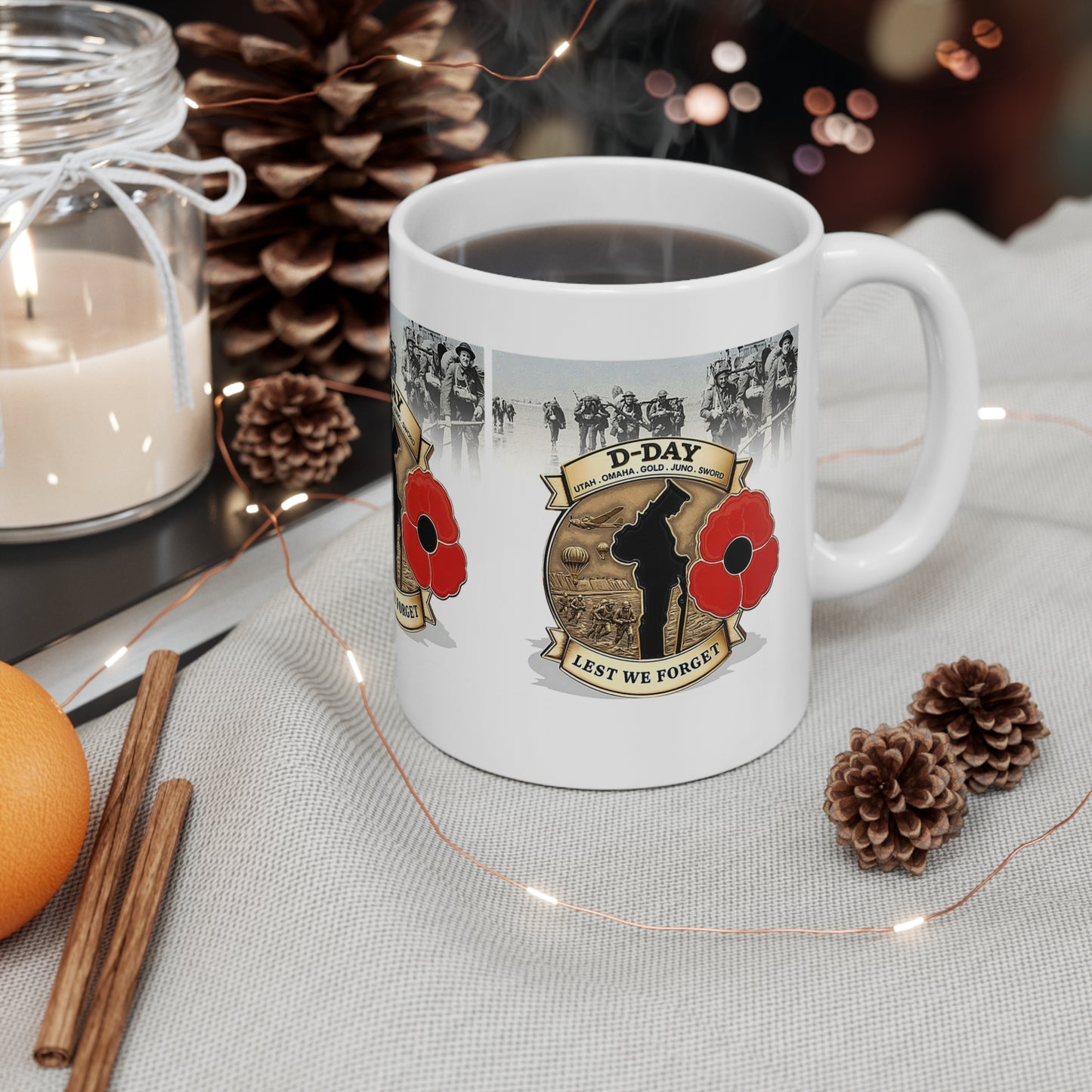 D-Day Commemorative Mug | Memorial Coffee Cup for Veterans | Remembrance Gift | Military History Collectible | Lest We Forget